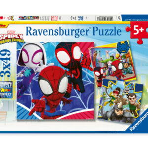 Ravensburger - puzzle spidey, collezione 3x49, 3 puzzle da 49 pezzi, età raccomandata 5+ anni - RAVENSBURGER, SPIDEY