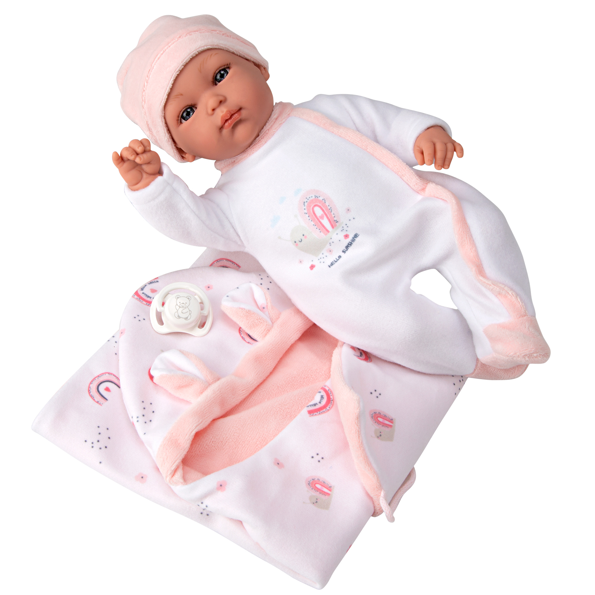 Bambola andy 33cm rosa - LOVE BEBÈ