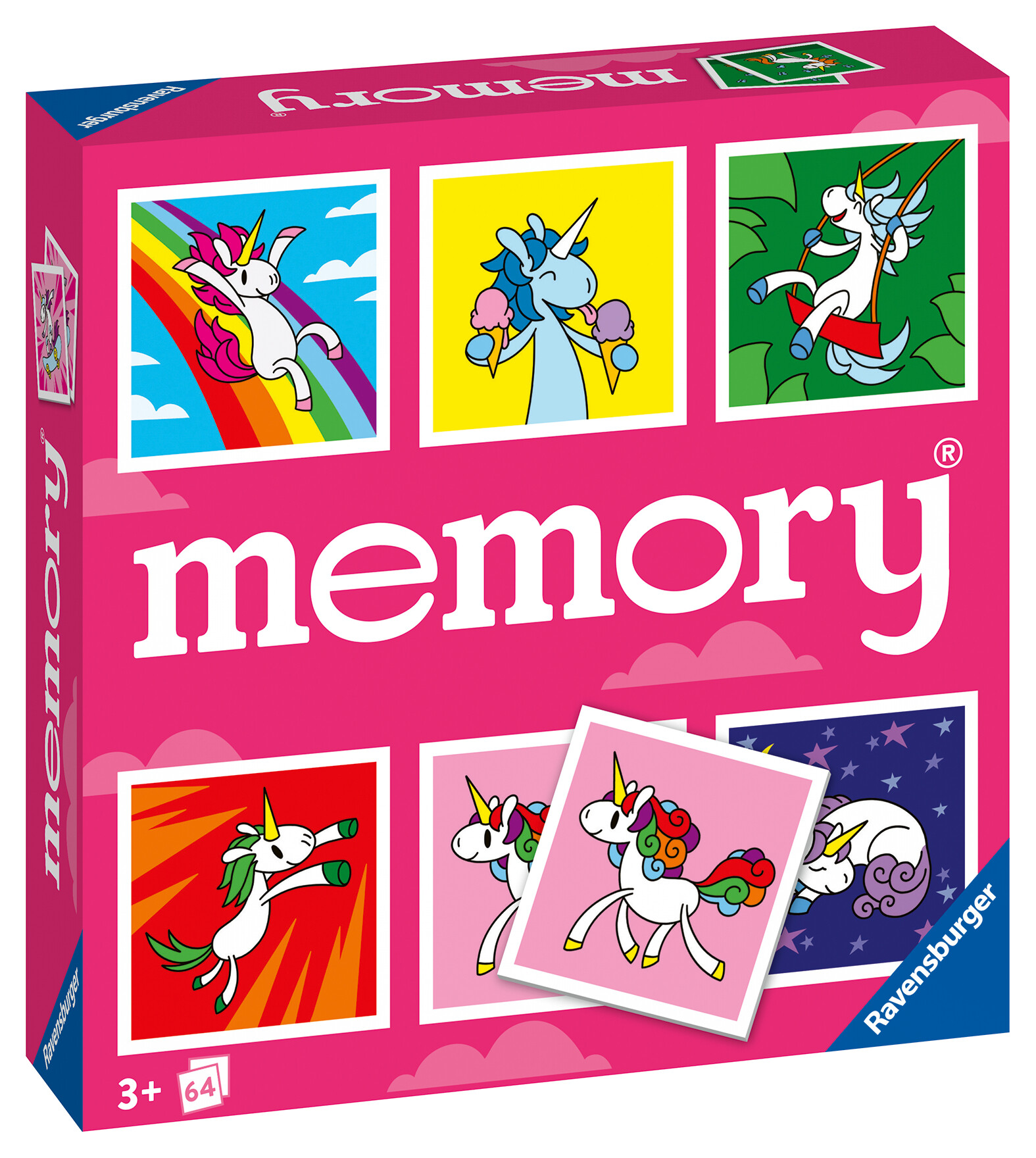 Ravensburger - memory® versione unicorns, 64 tessere, gioco da tavolo, 3+ anni - RAVENSBURGER