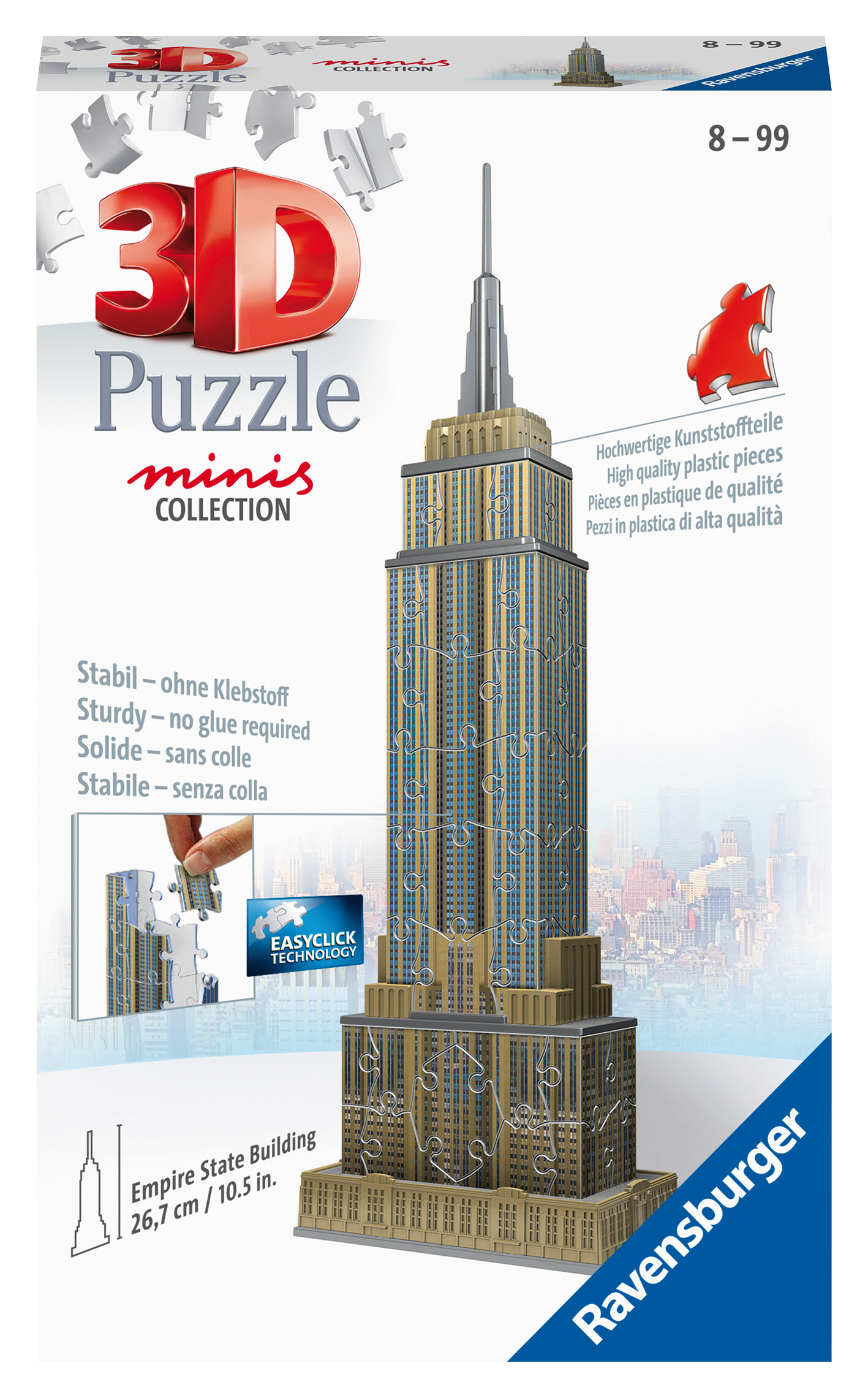 Ravensburger - 3d puzzle mini empire state building, 54 pezzi, 8 anni - RAVENSBURGER 3D PUZZLE