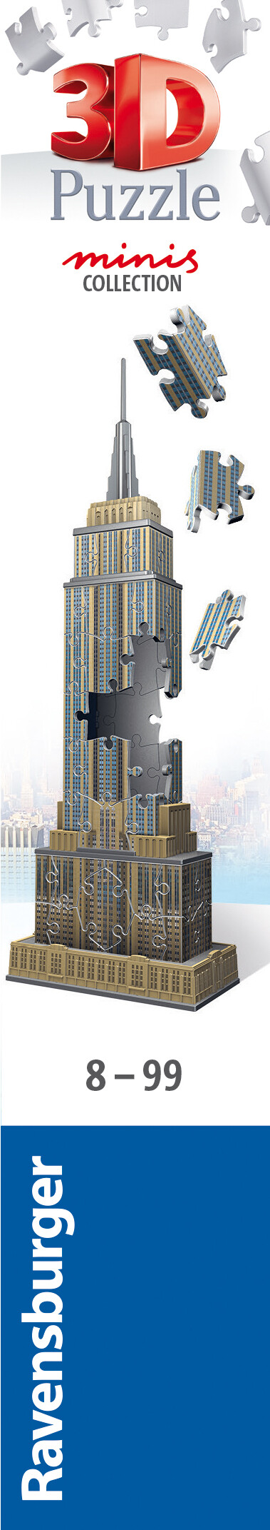 Ravensburger - 3d puzzle mini empire state building, 54 pezzi, 8 anni - RAVENSBURGER 3D PUZZLE
