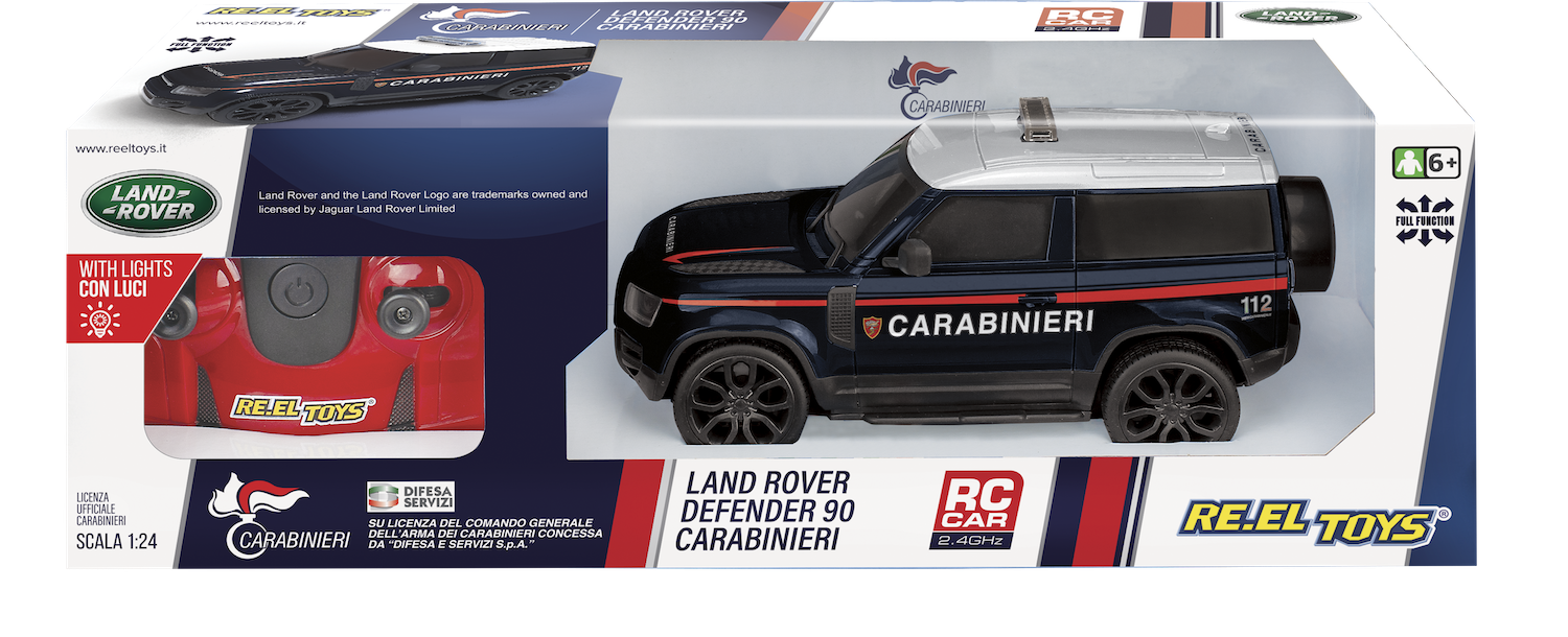 Auto radiocomandata land rover defender carabinieri - scala 1:24 - 2.4 g - 