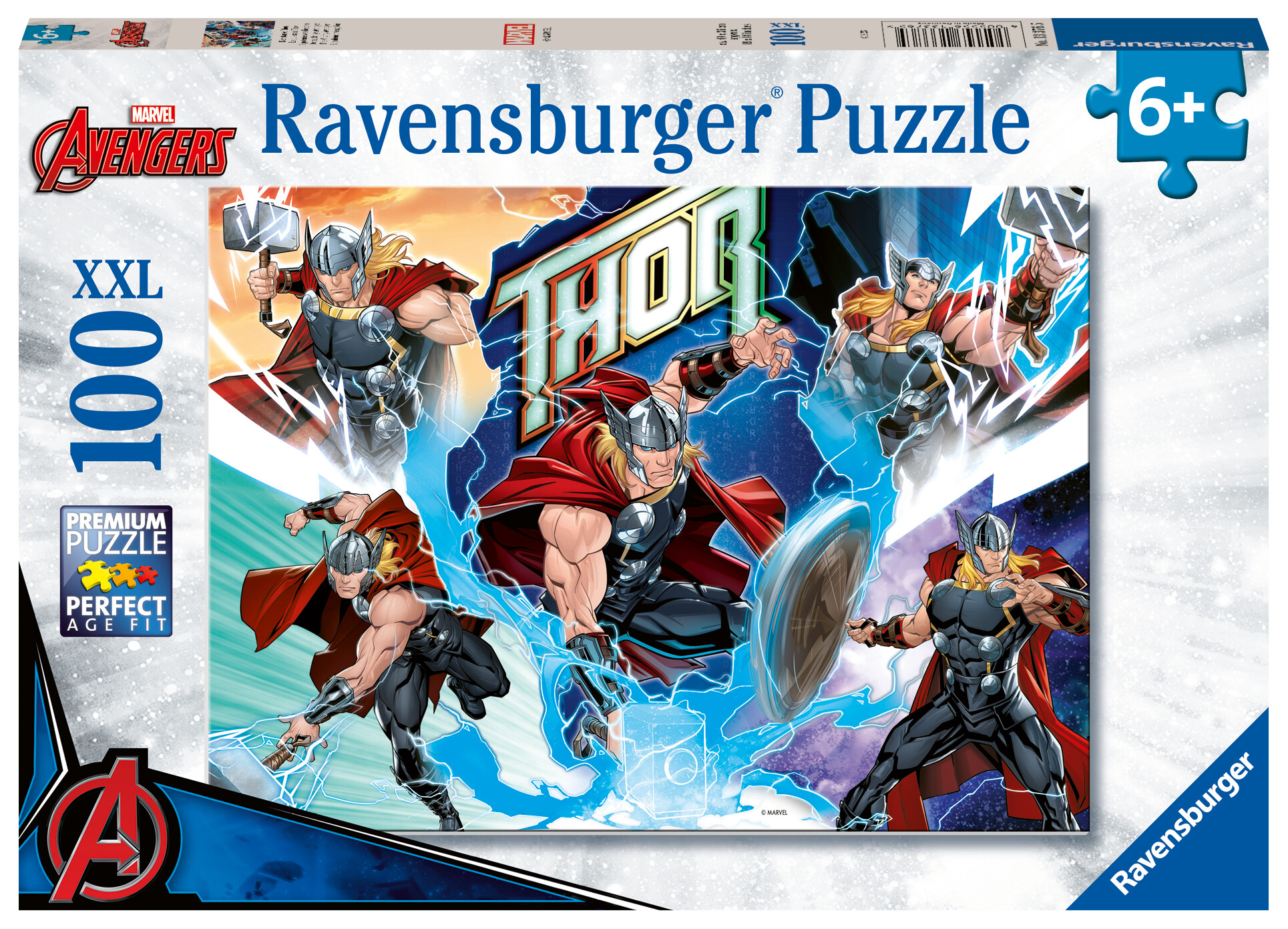 Ravensburger - puzzle thor, 100 pezzi xxl, età raccomandata 6+ anni - RAVENSBURGER, Avengers