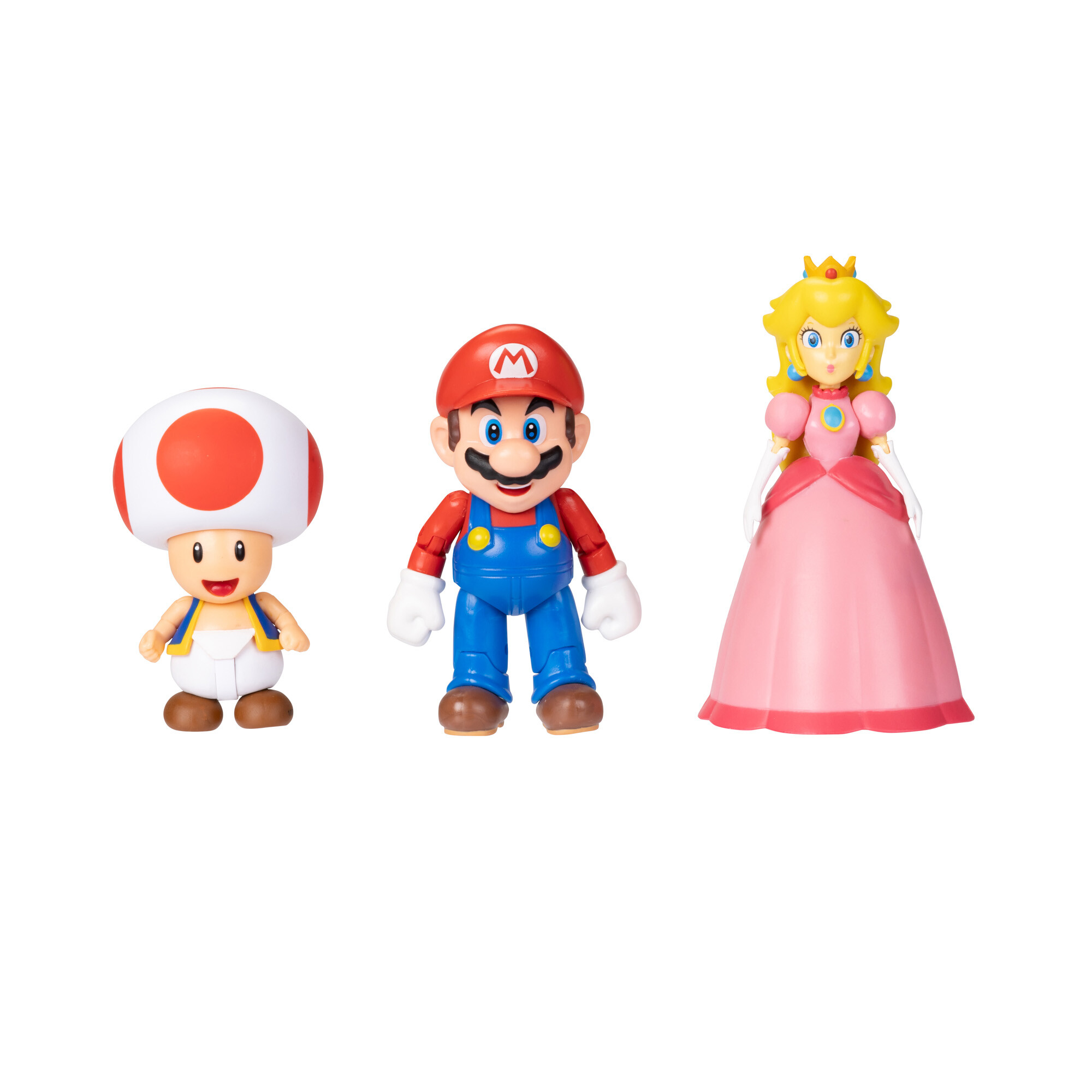 Nintendo super mario personaggi articolati 10 cm, pacco da 3