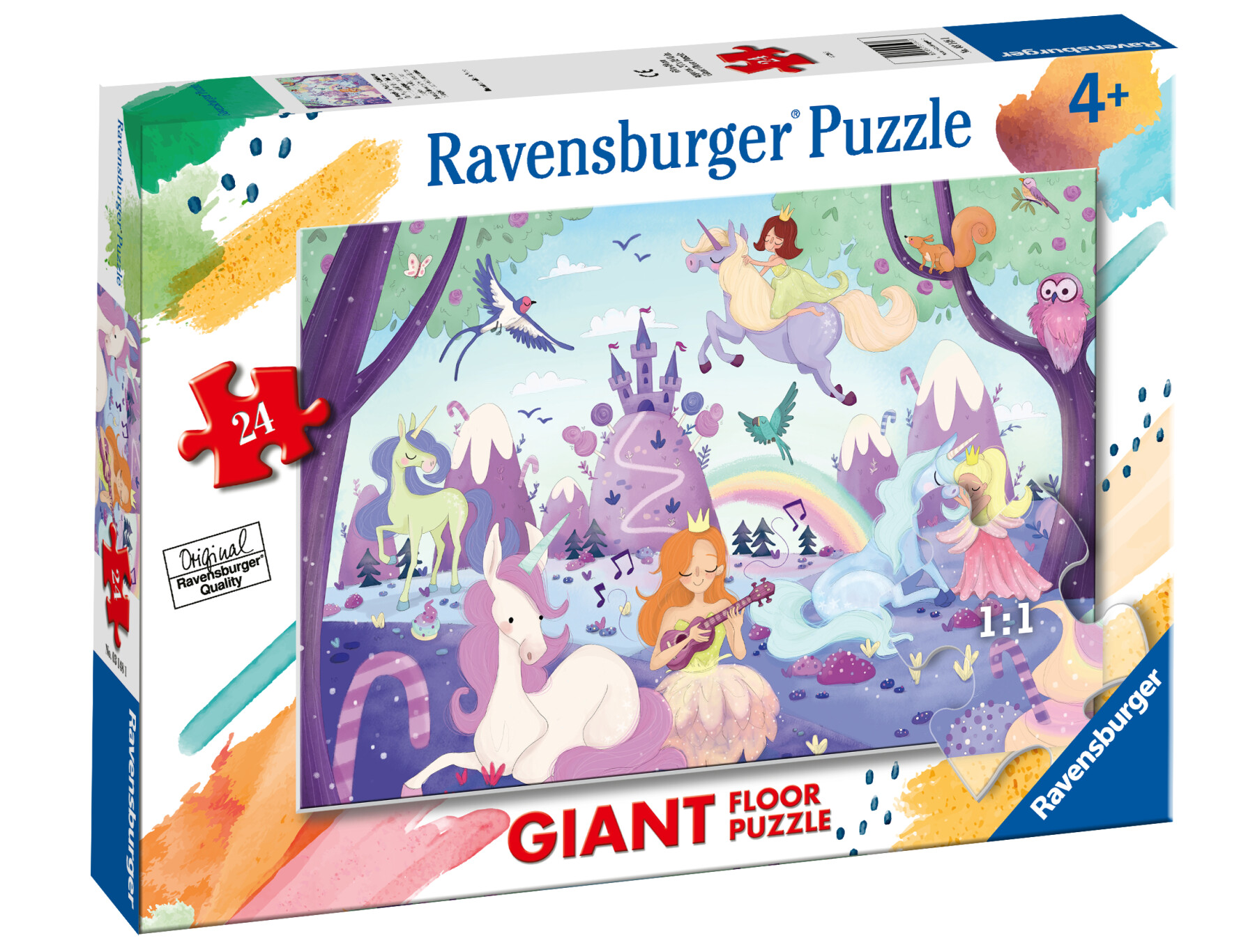 Ravensburger - puzzle il paese degli unicorni, collezione 24 giant pavimento, 24 pezzi, età raccomandata 3+ anni - RAVENSBURGER