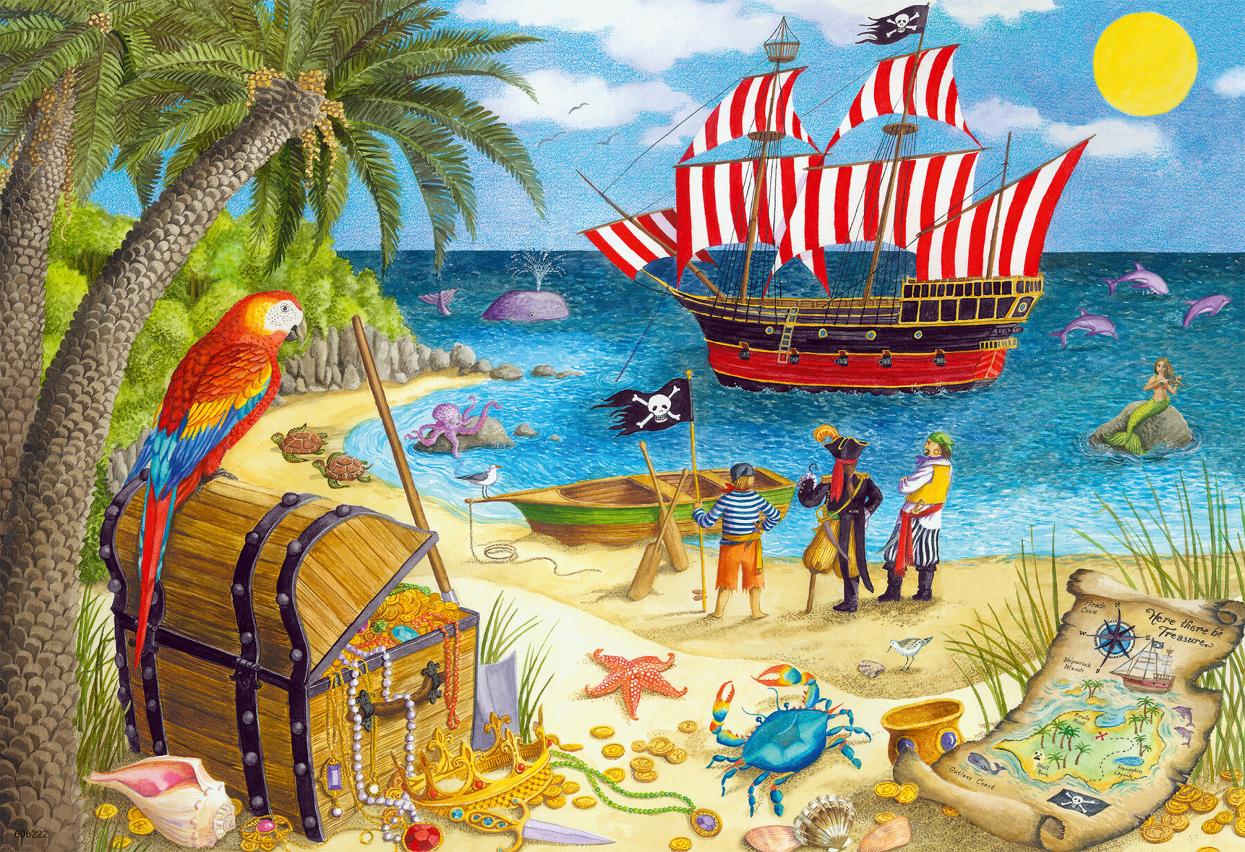 Ravensburger - puzzle pirati e sirene, collezione 2x24, 2 puzzle da 24 pezzi, età raccomandata 4+ anni - RAVENSBURGER