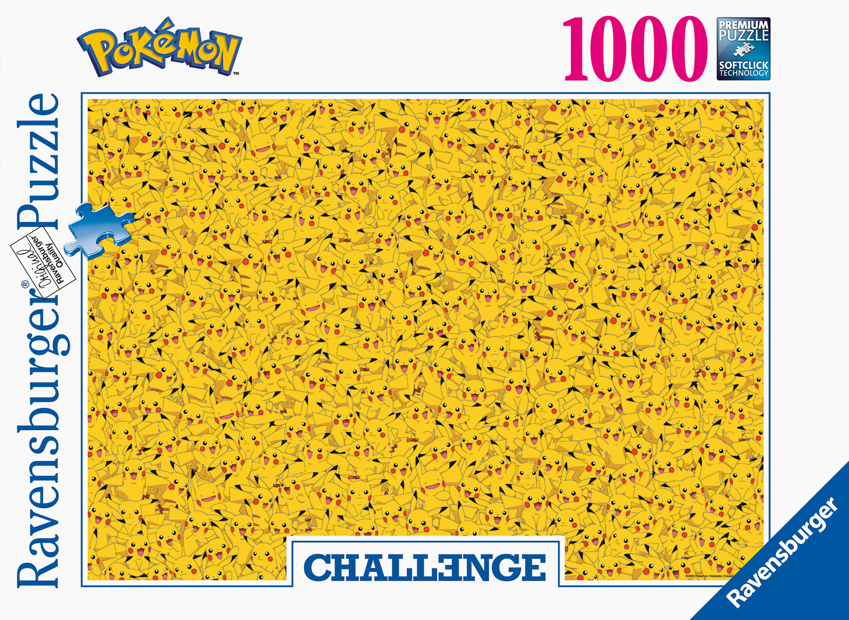 Ravensburger - puzzle pikachu challenge, 1000 pezzi, puzzle adulti - POKEMON, RAVENSBURGER