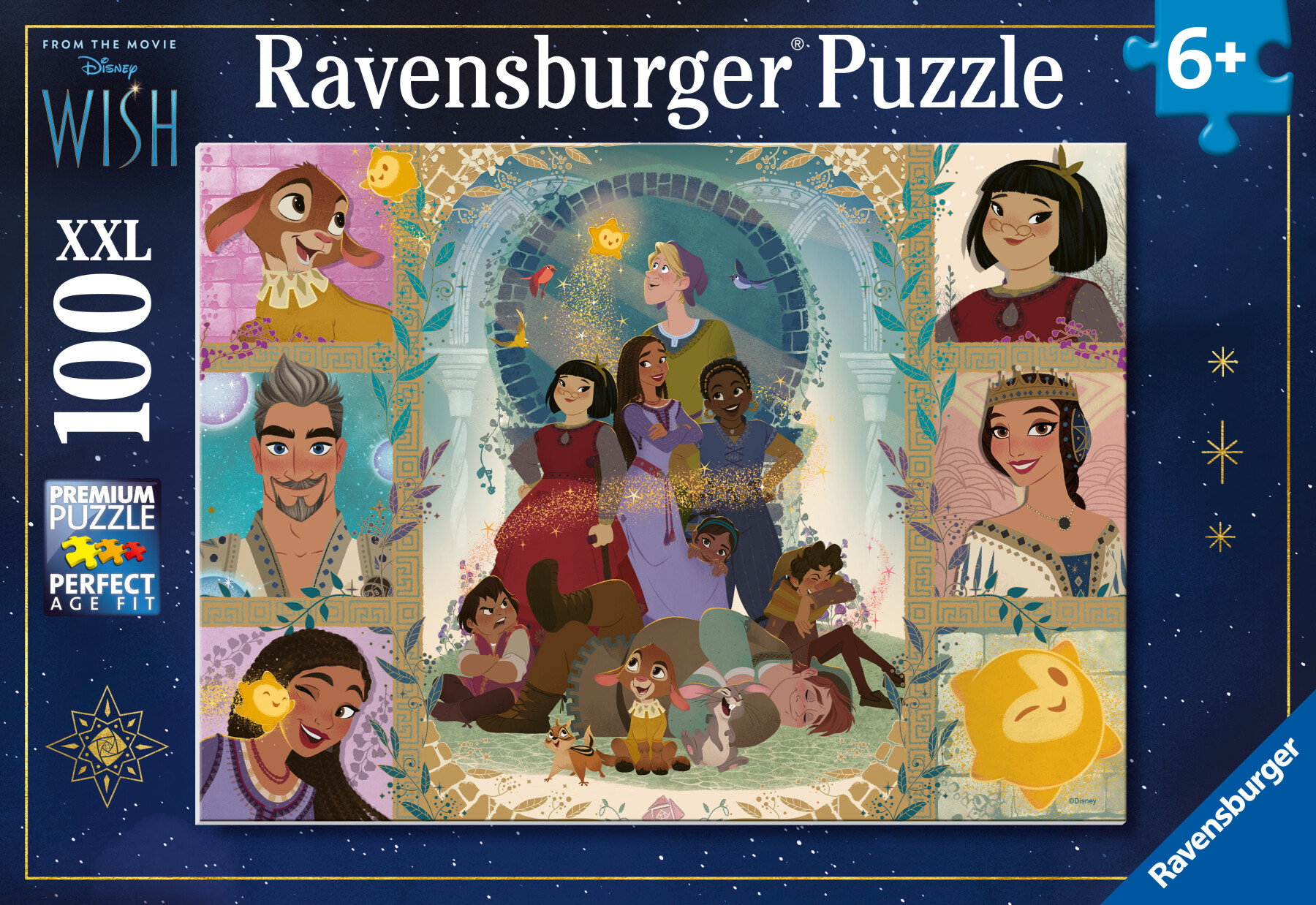 Ravensburger - puzzle wish 100 pezzi xxl, età raccomandata 6+ anni - DISNEY PRINCESS, RAVENSBURGER