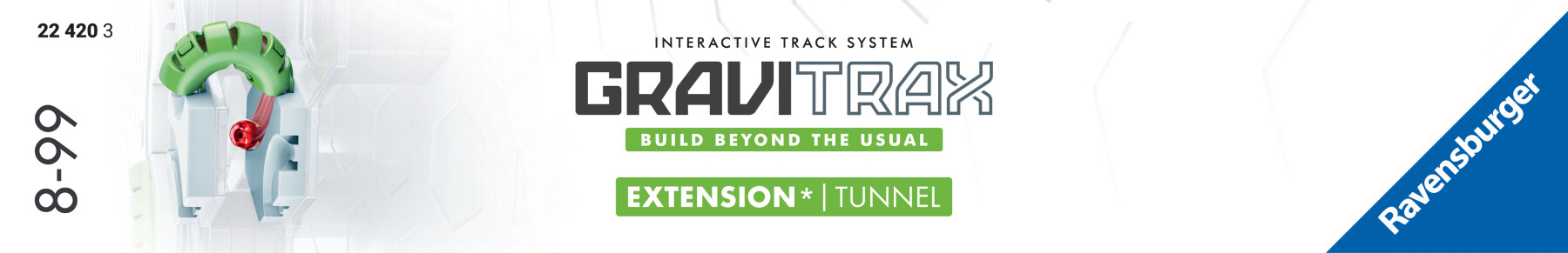 Ravensburger gravitrax tunnel, gioco innovativo ed educativo stem, 8+ anni, accessorio - GRAVITRAX