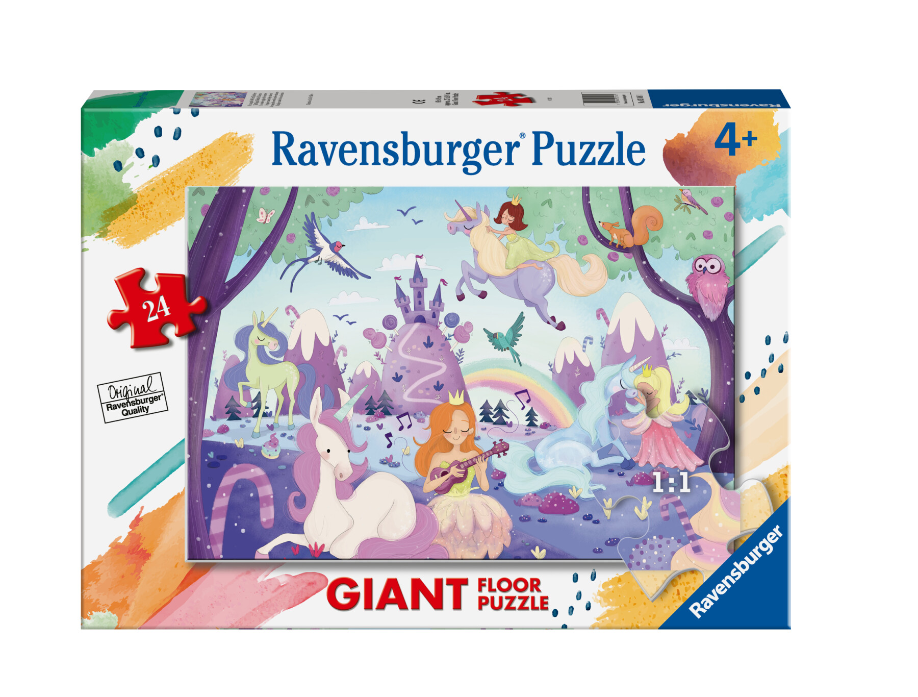 Ravensburger - puzzle il paese degli unicorni, collezione 24 giant pavimento, 24 pezzi, età raccomandata 3+ anni - RAVENSBURGER