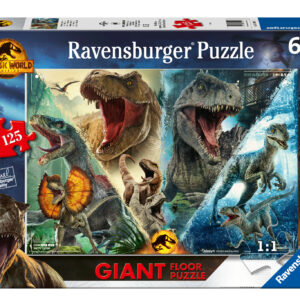 Ravensburger - puzzle jurassic world, collezione 125 giant pavimento, 125 pezzi, età raccomandata 6+ anni - Jurassic World, RAVENSBURGER