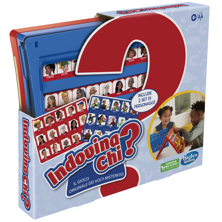 Indovina chi?, l'originale gioco di ipotesi, gioco da tavolo per bambini e bambine dai 6 anni in su, per 2 giocatori - HASBRO GAMING