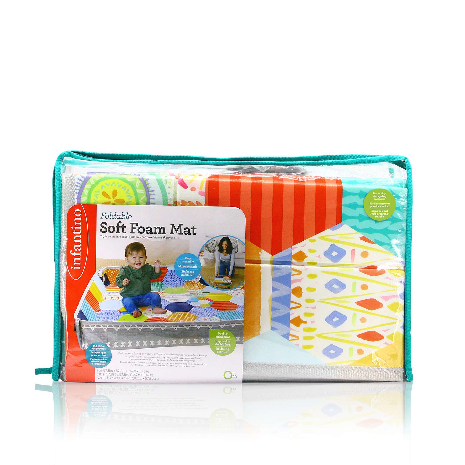Maxi Tappeti Puzzle per Bambini in Eva cm. 120x120 Set 4 Arancio GIODICART  - FM602/ LIGHT ORANGE