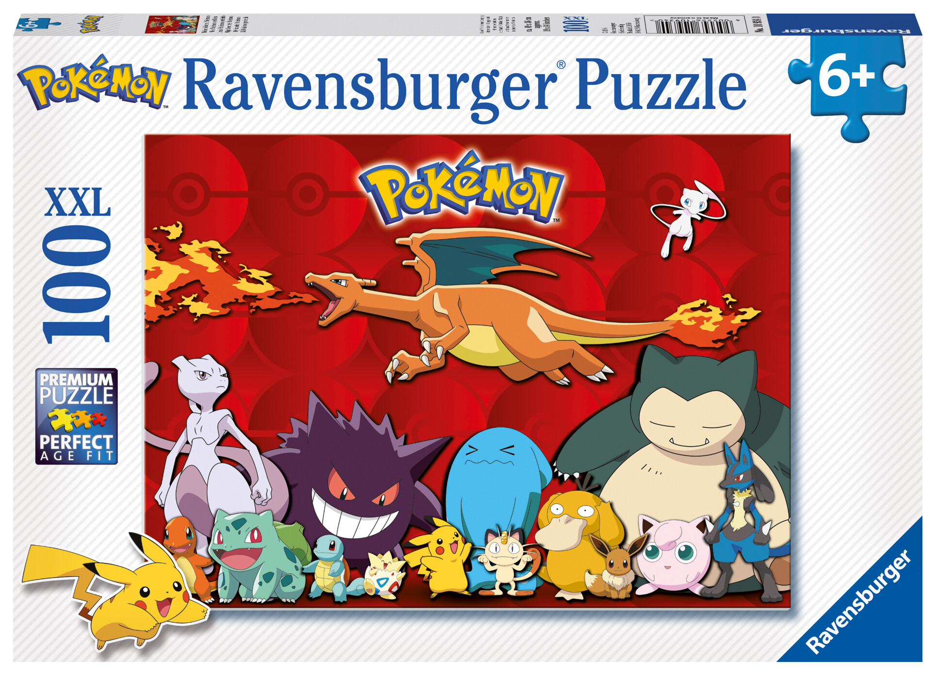 Ravensburger - puzzle pokémon, 100 pezzi xxl, età raccomandata 6+ anni - POKEMON, RAVENSBURGER