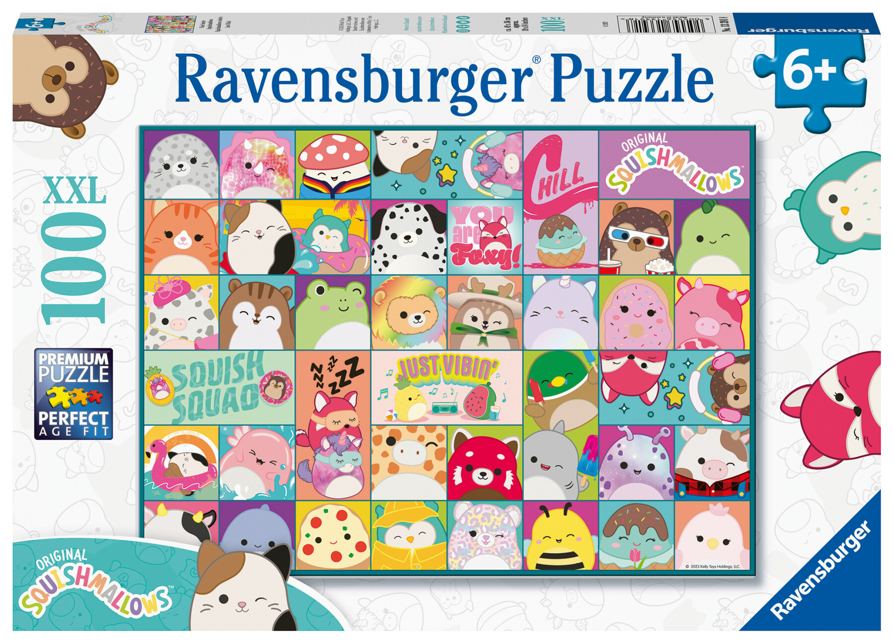 Ravensburger - puzzle squishmallows 100 pezzi xxl, età raccomandata 6+ anni - RAVENSBURGER
