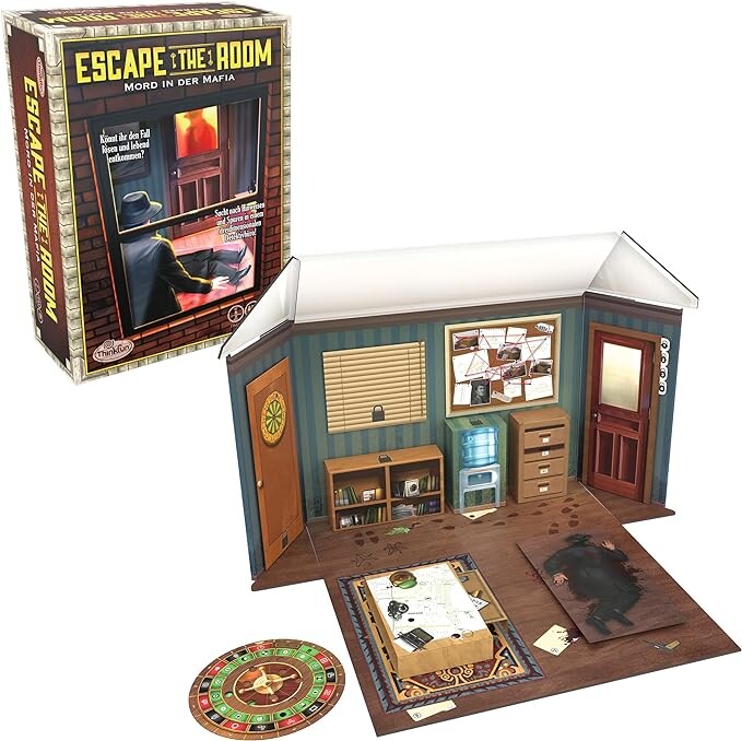Thinkfun - escape the room: omicidio di mafia, gioco di logica da tavolo per adulti, 13 giocatori, età 14+ anni - RAVENSBURGER
