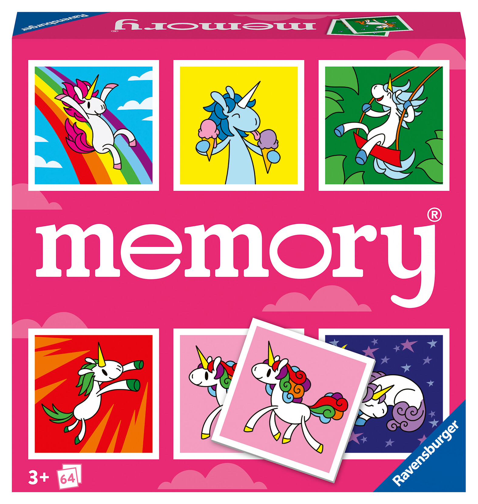 Ravensburger - memory® versione unicorns, 64 tessere, gioco da tavolo, 3+ anni - RAVENSBURGER