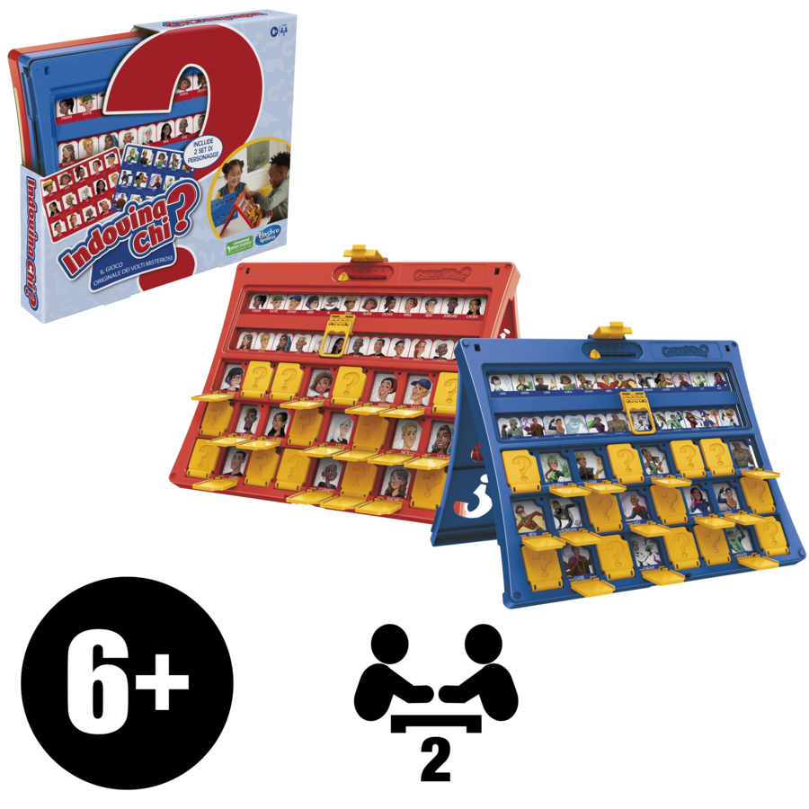 Indovina chi?, l'originale gioco di ipotesi, gioco da tavolo per bambini e  bambine dai 6 anni in su, per 2 giocatori - Toys Center
