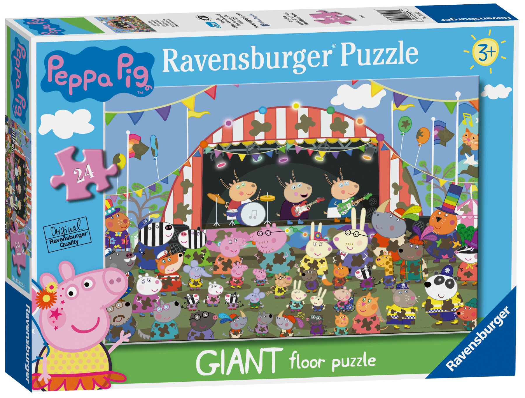 Ravensburger - puzzle peppa pig c, collezione 24 giant pavimento, 24 pezzi, età raccomandata 3+ anni - RAVENSBURGER