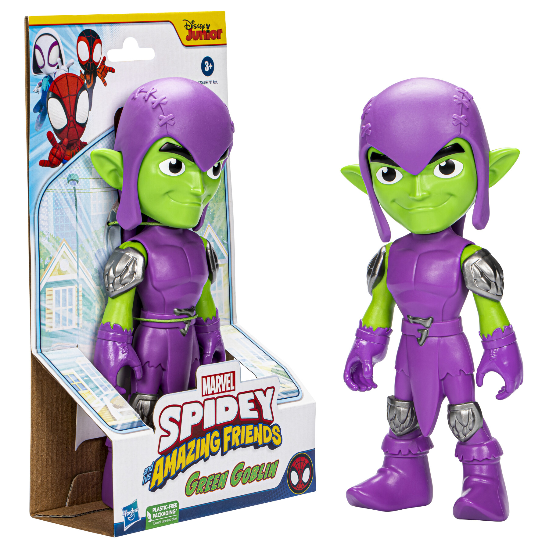 Hasbro marvel spidey e i suoi fantastici amici, action figure di green goblin di grandi dimensioni, giocattoli per età prescolare - SPIDEY, MARVEL