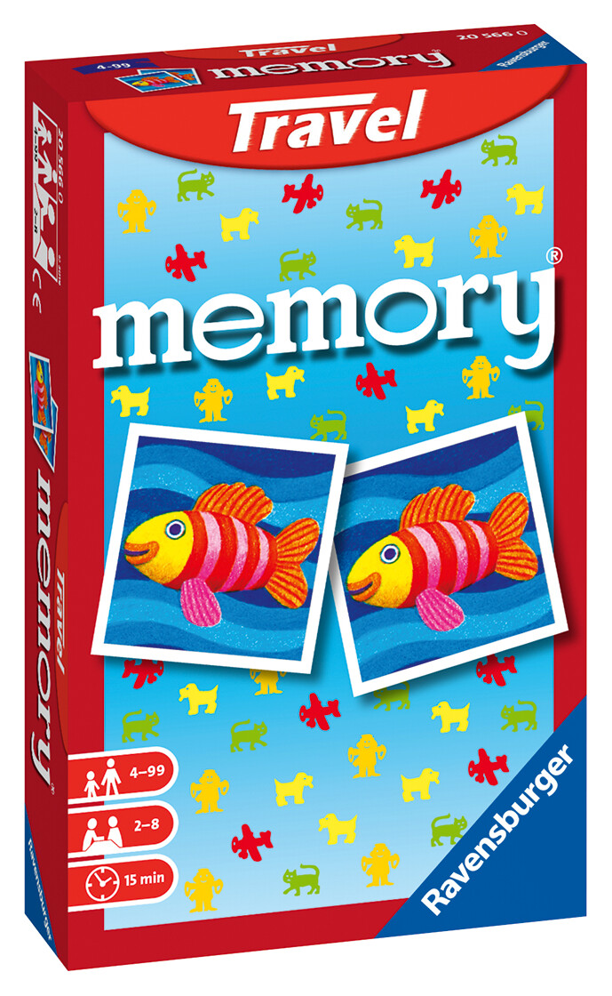 Ravensburger - mini memory travel, gioco da tavolo tascabile, 2-4 giocatori, 8+ anni - RAVENSBURGER
