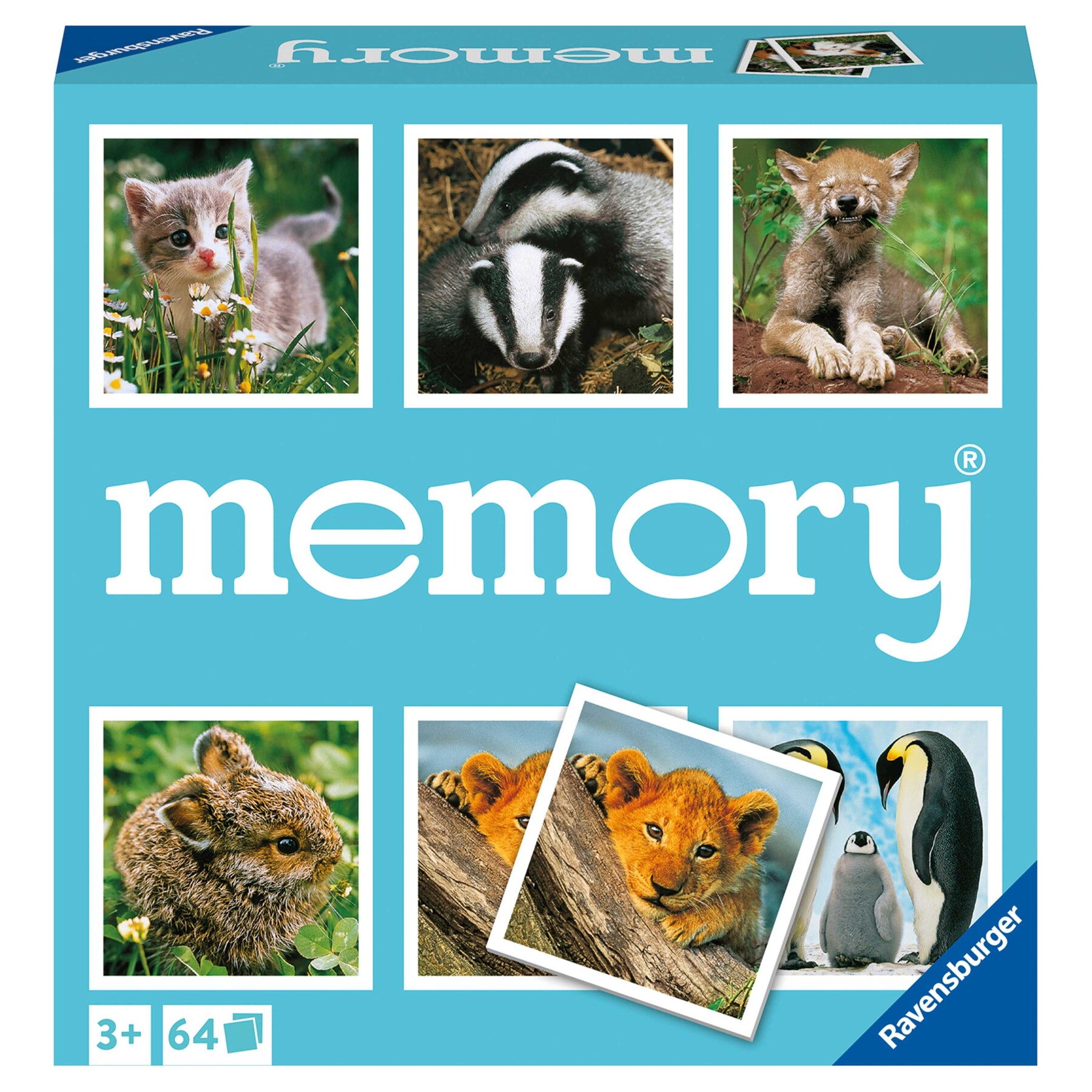 Ravensburger - memory® animal babies, 64 tessere, gioco da tavolo, 3+ anni - RAVENSBURGER