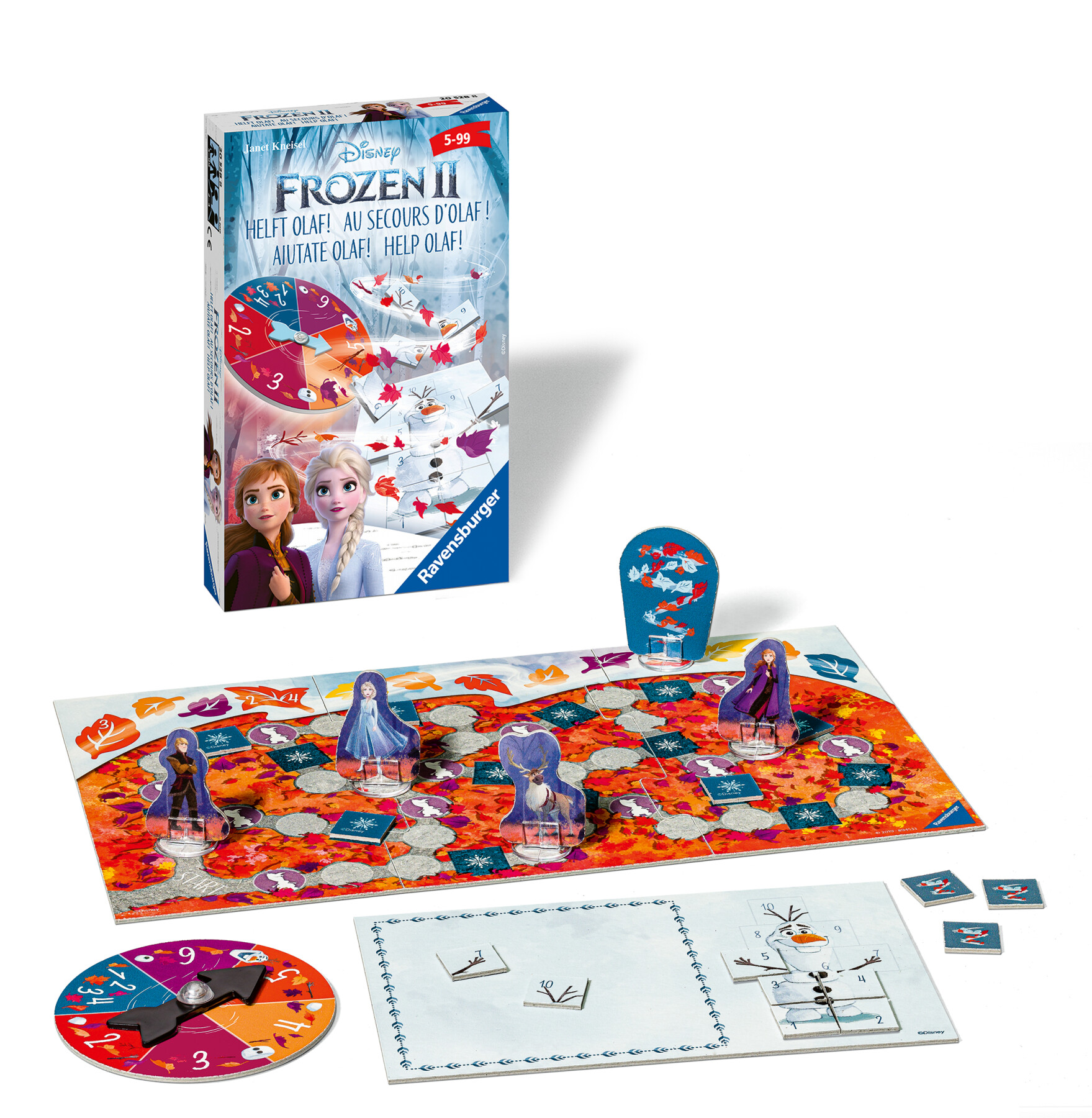 Ravensburger - frozen 2 travel, gioco da tavolo tascabile, 2-4 giocatori, 5+ anni - DISNEY PRINCESS, RAVENSBURGER, Frozen