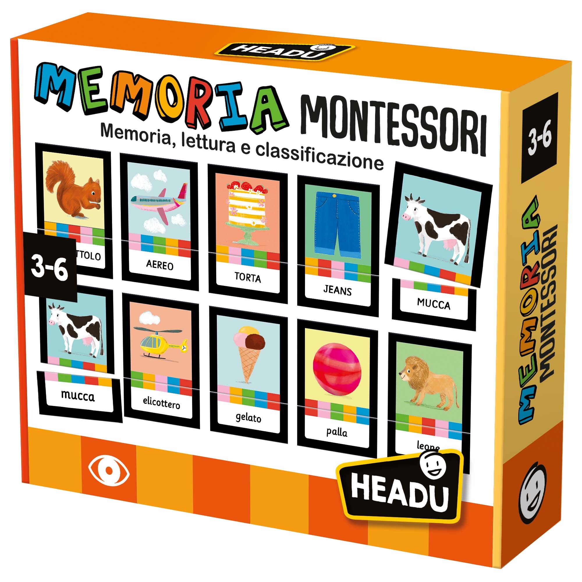 Memoria montessori. memoria, lettura e classificazione. made in italy - HEADU