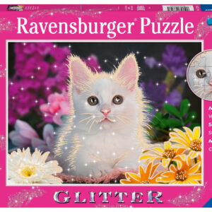 Ravensburger - puzzle gattino glitter, 100 pezzi xxl, età raccomandata 6+ anni - RAVENSBURGER