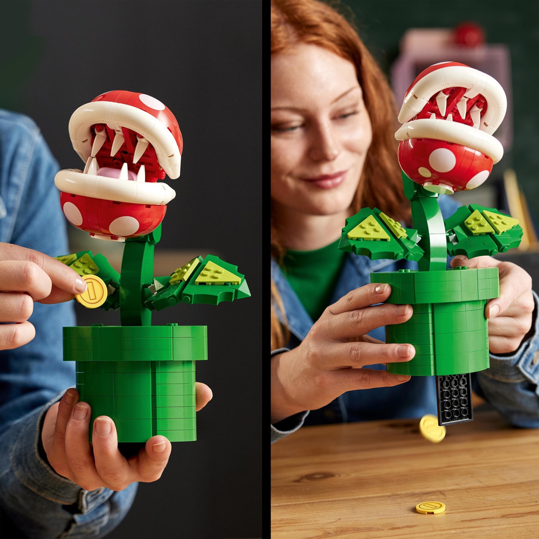 Lego super mario 71426 pianta piranha, personaggio snodabile con tubo e 2 monete, kit modellismo per adulti, idea regalo - LEGO® Super Mario™, Super Mario