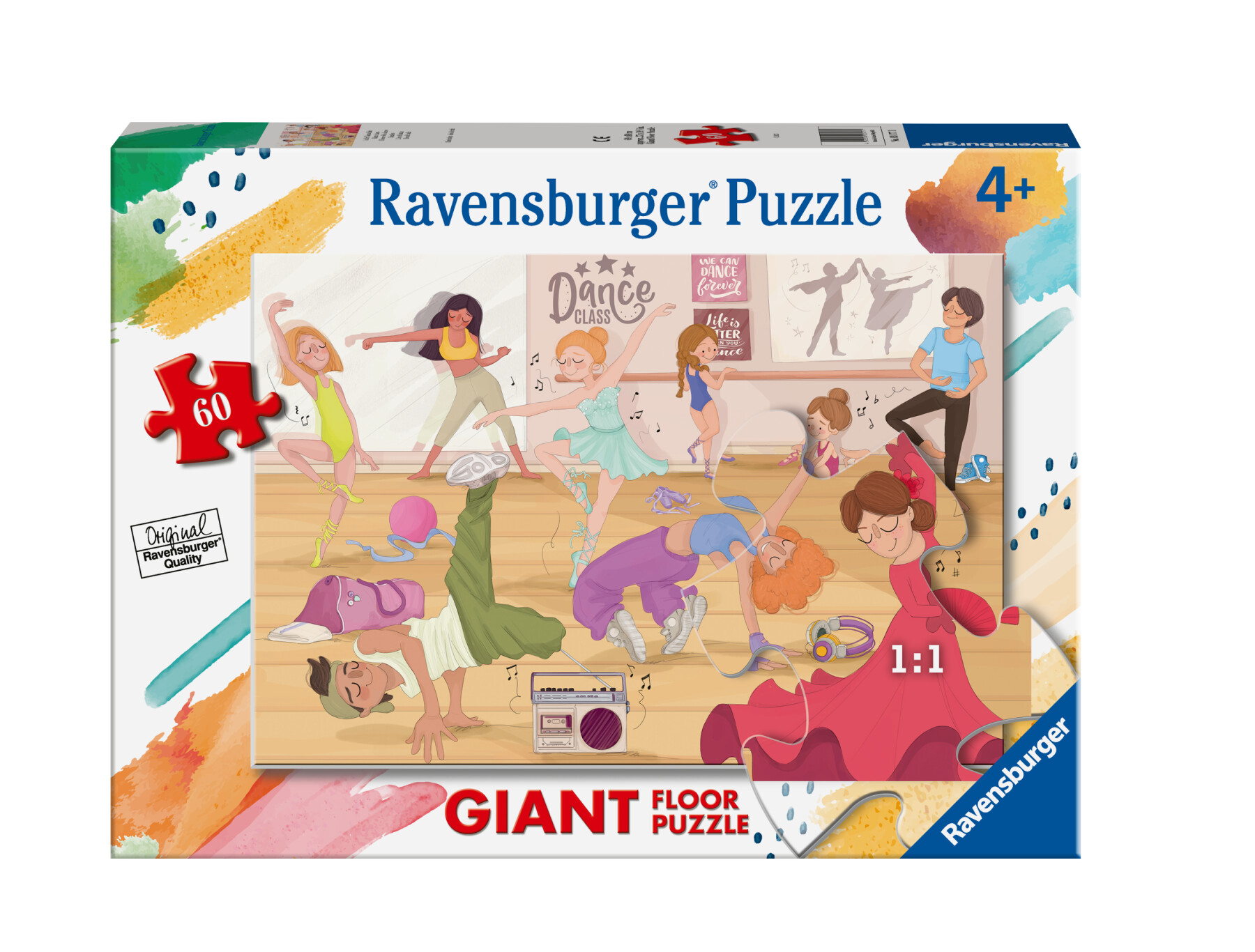 Ravensburger - puzzle l'ora di danza, collezione 60 giant pavimento, 60 pezzi, età raccomandata 4+ anni - RAVENSBURGER