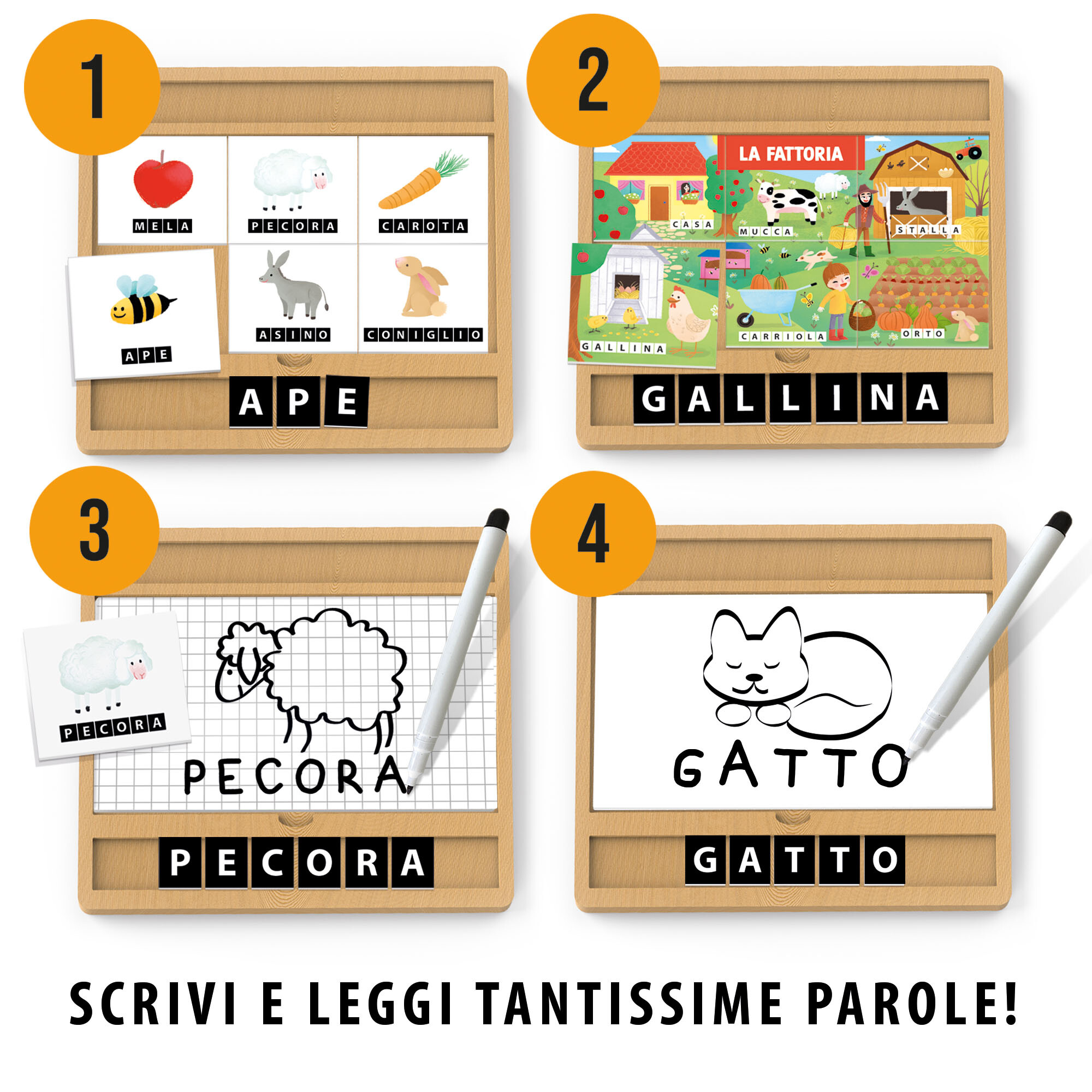 Enciclopedia dei piccoli montessori. scrivere, leggere e conoscere le parole. made in italy - HEADU