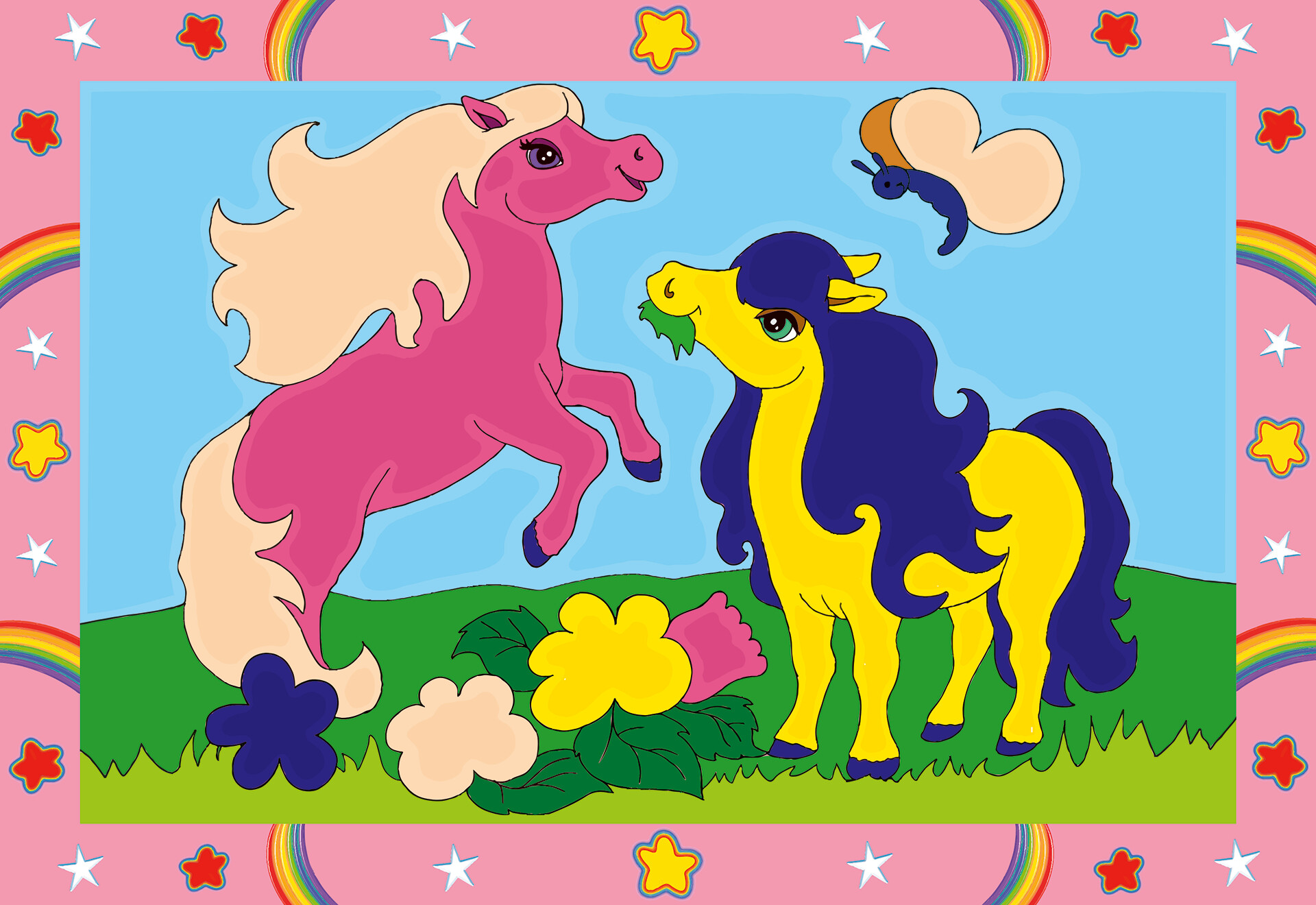 Ravensburger  - creart serie junior, pony, kit dipingere con i numeri, contiene 2 tavole prestampate, pennello, colori, gioco creativo per maschi e femmine dai 5+ anni di età - RAVENSBURGER