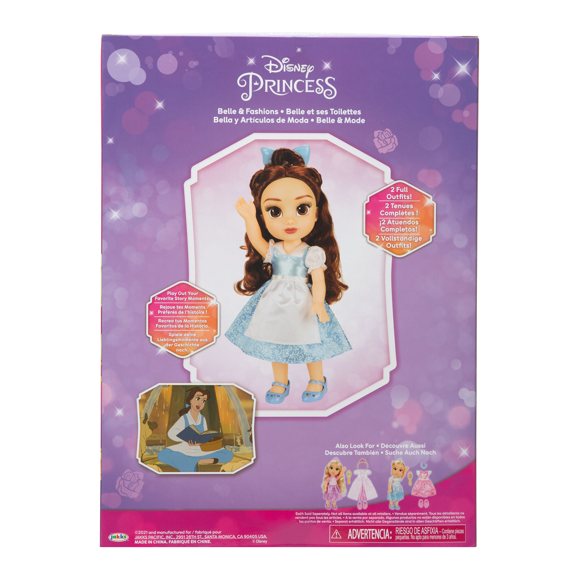 Disney princess bambola da 38 cm di belle con accessori - Toys Center