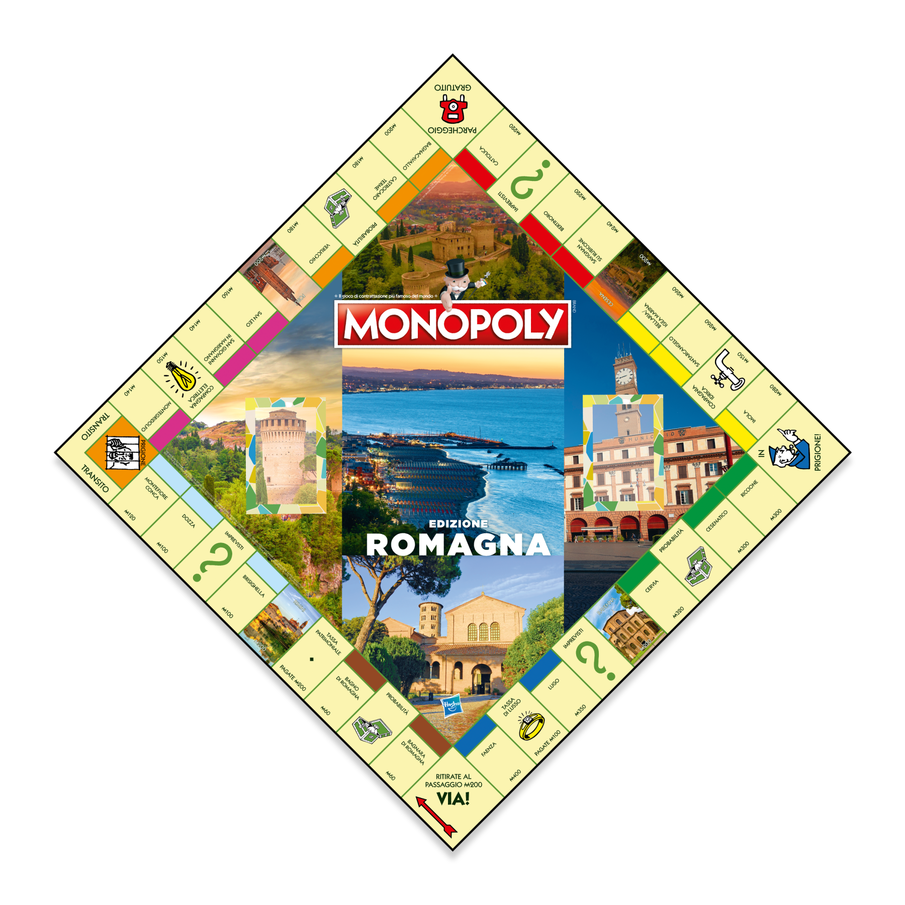 Winning moves - monopoly - i borghi più belli d'italia - romagna - MONOPOLY