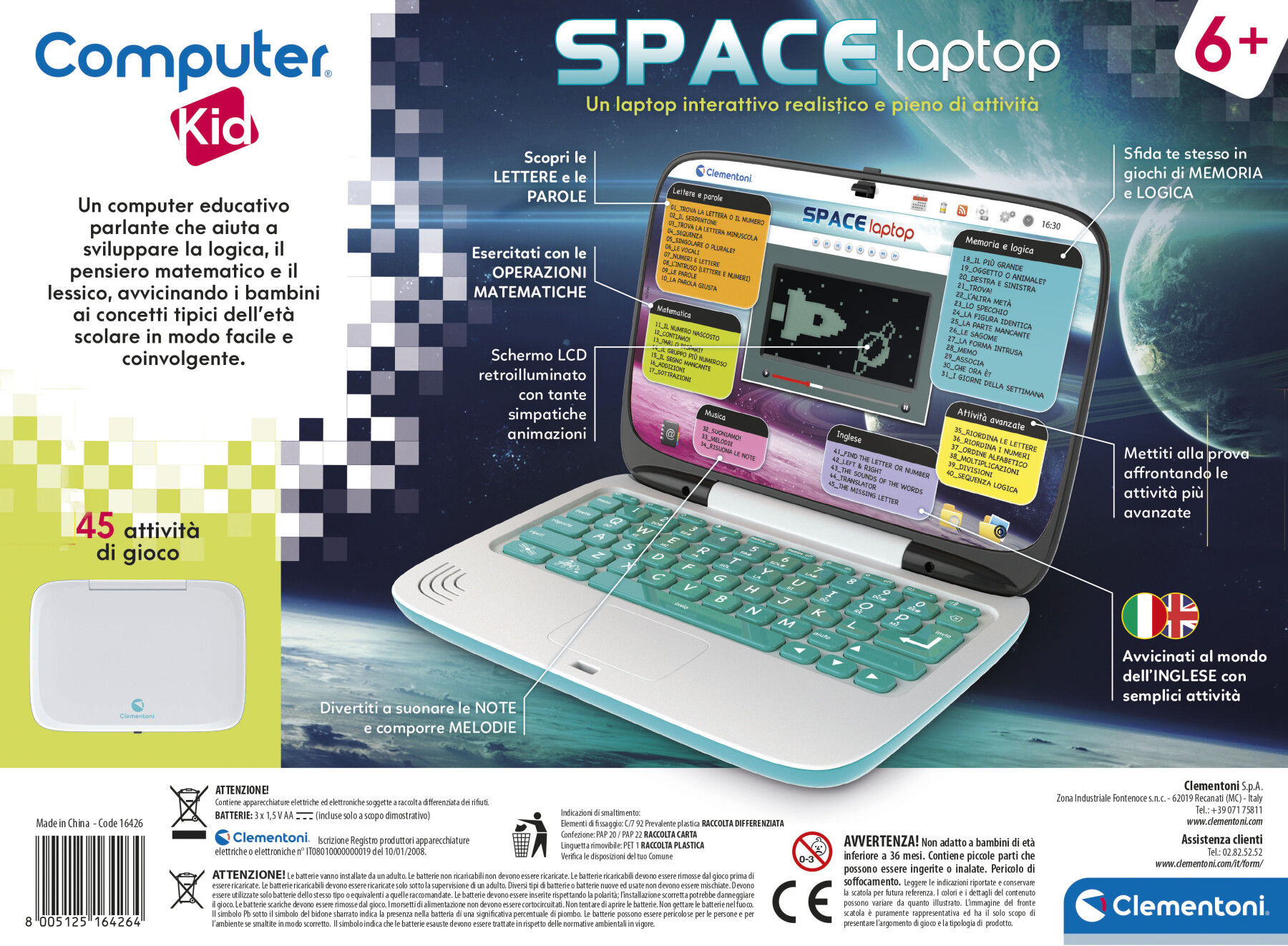 Space laptop - CLEMENTONI