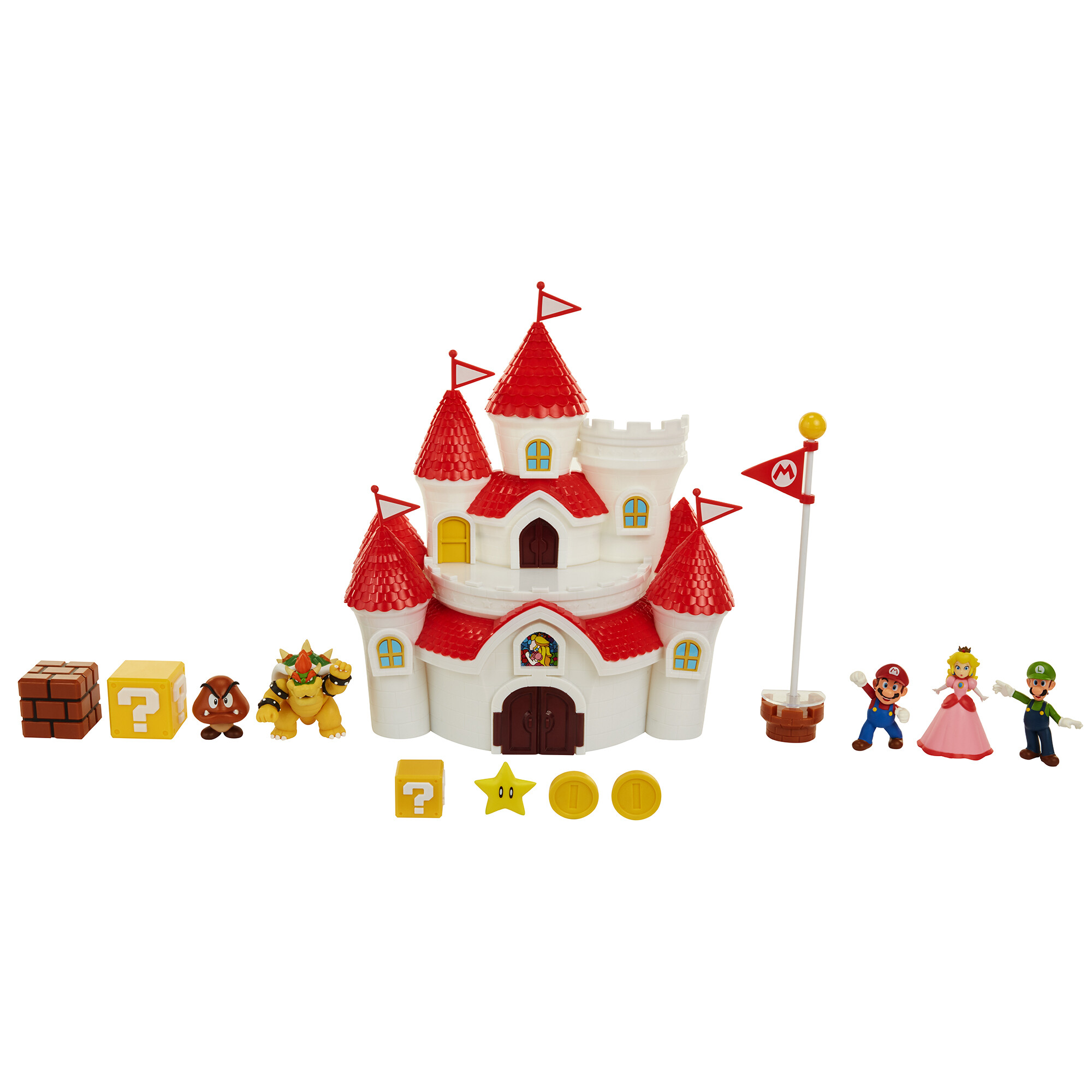 Super mario castello di peach delux con 5 personaggi articolati ed estremamente dettagliati - Super Mario