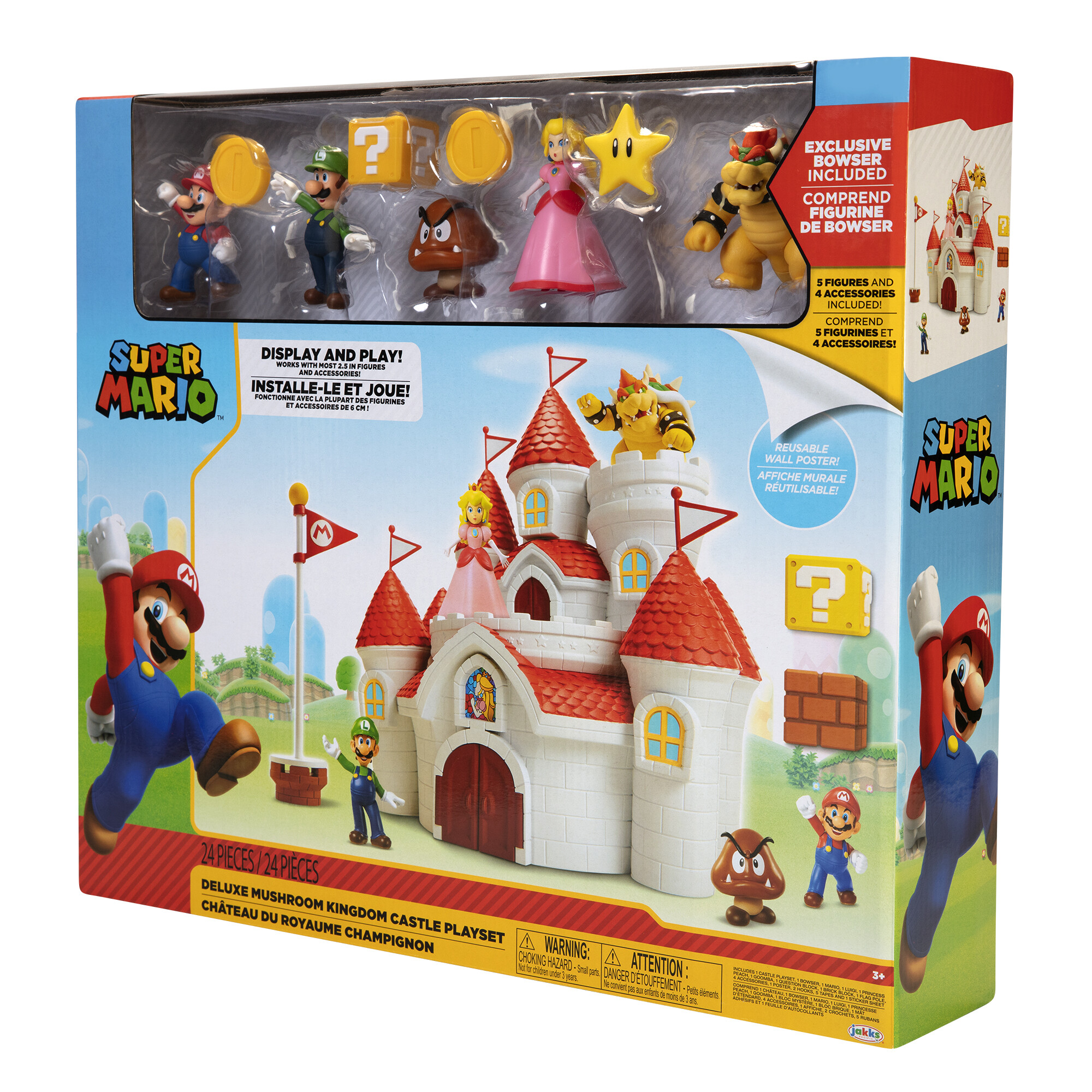 Super mario castello di peach delux con 5 personaggi articolati ed estremamente dettagliati - Super Mario