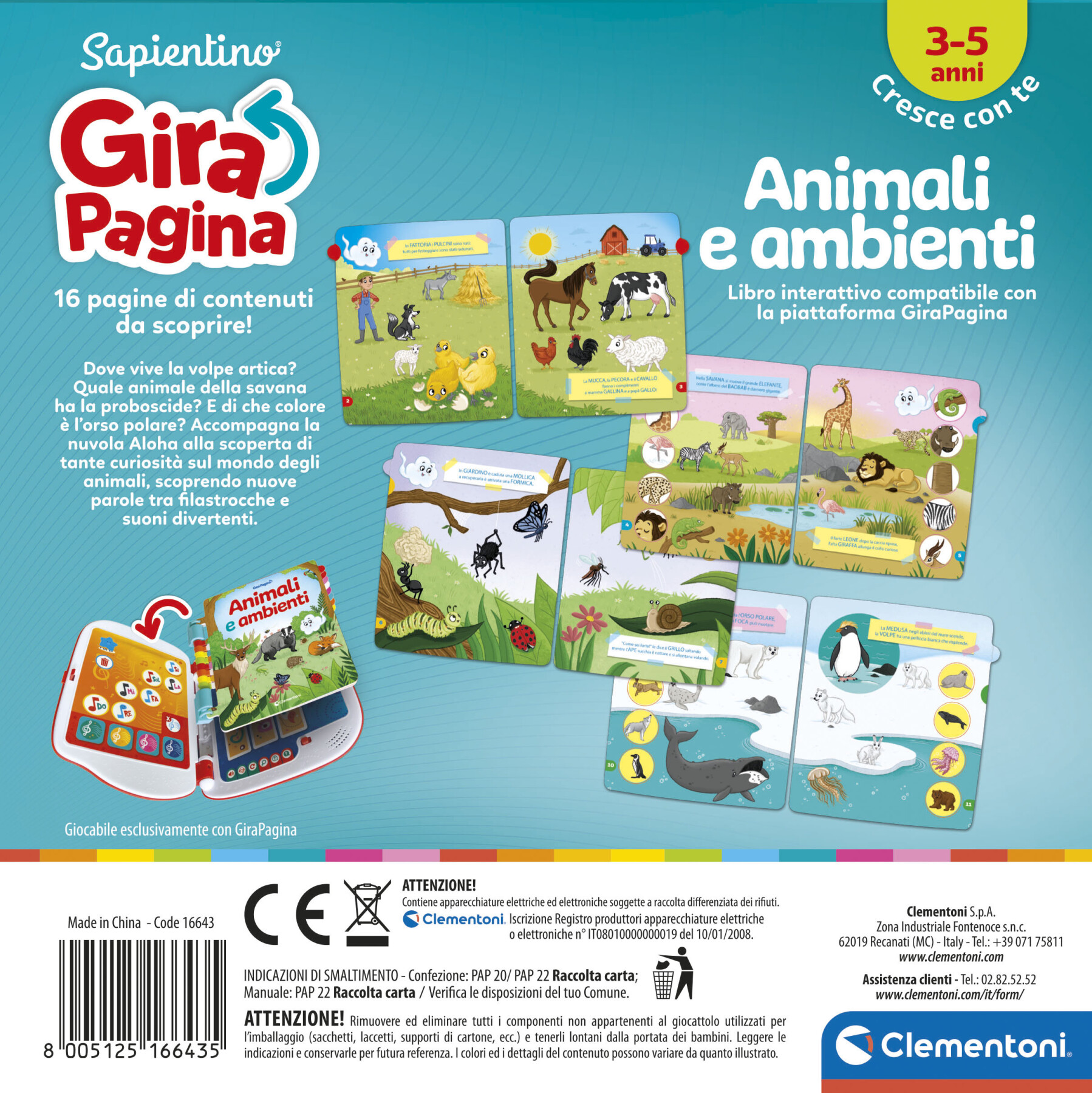Sapientino - girapagina libro animali e ambienti - SAPIENTINO