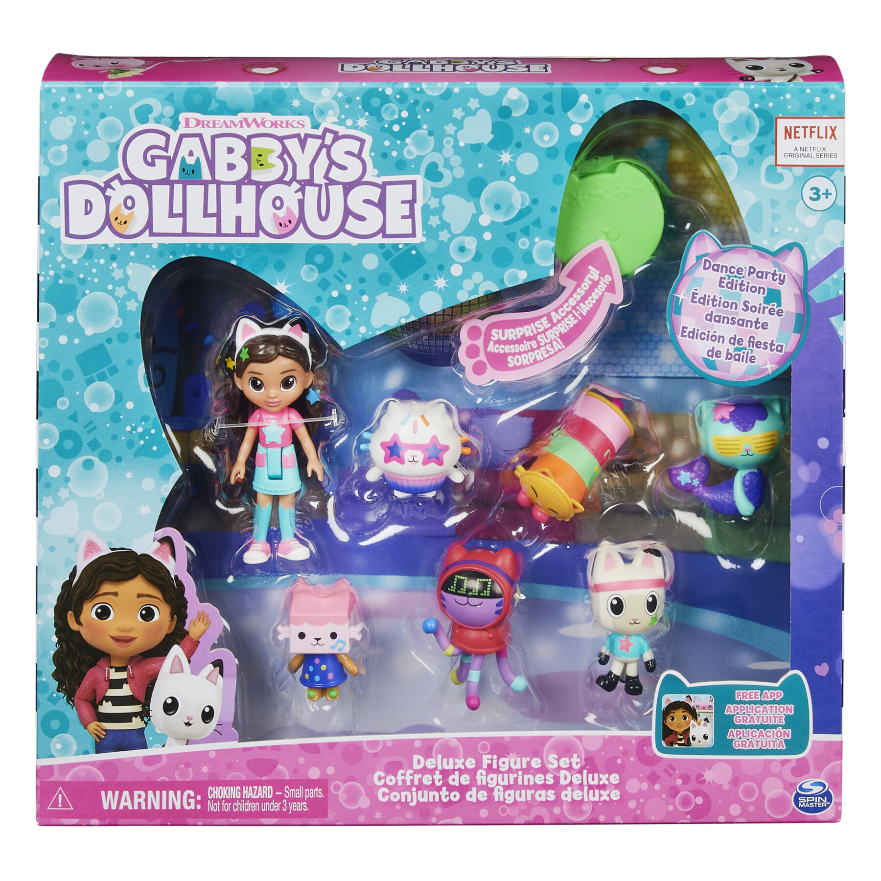 Gabby's dollhouse, set di personaggi a tema festa da ballo con bambola di gabby, 6 gatti giocattolo e accessori, per bambini dai 3 anni in su. - GABBY'S DOLLHOUSE
