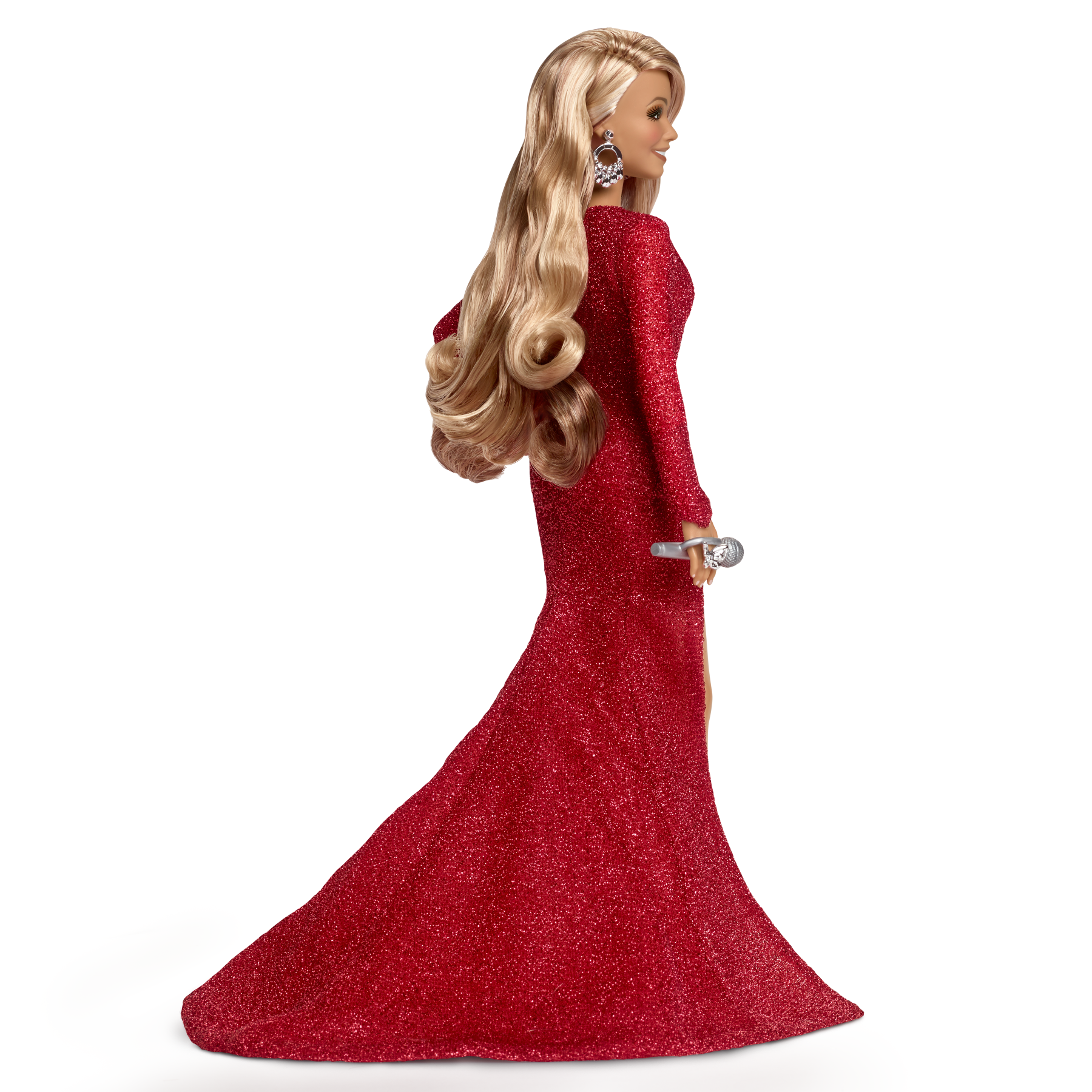 Barbie signature - mariah carey, bambola da collezione per celebrare il natale, con scintillante abito rosso e accessori argentati - Barbie