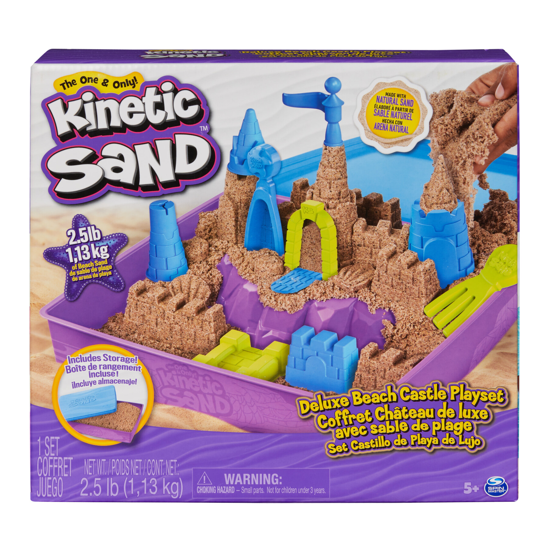 Kinetic sand, playset regno di sabbia, 1,13 kg di sabbia effetto spiaggia, formine e accessori, giochi creativi per bambini e bambine, 3+ anni - KINETIC SAND