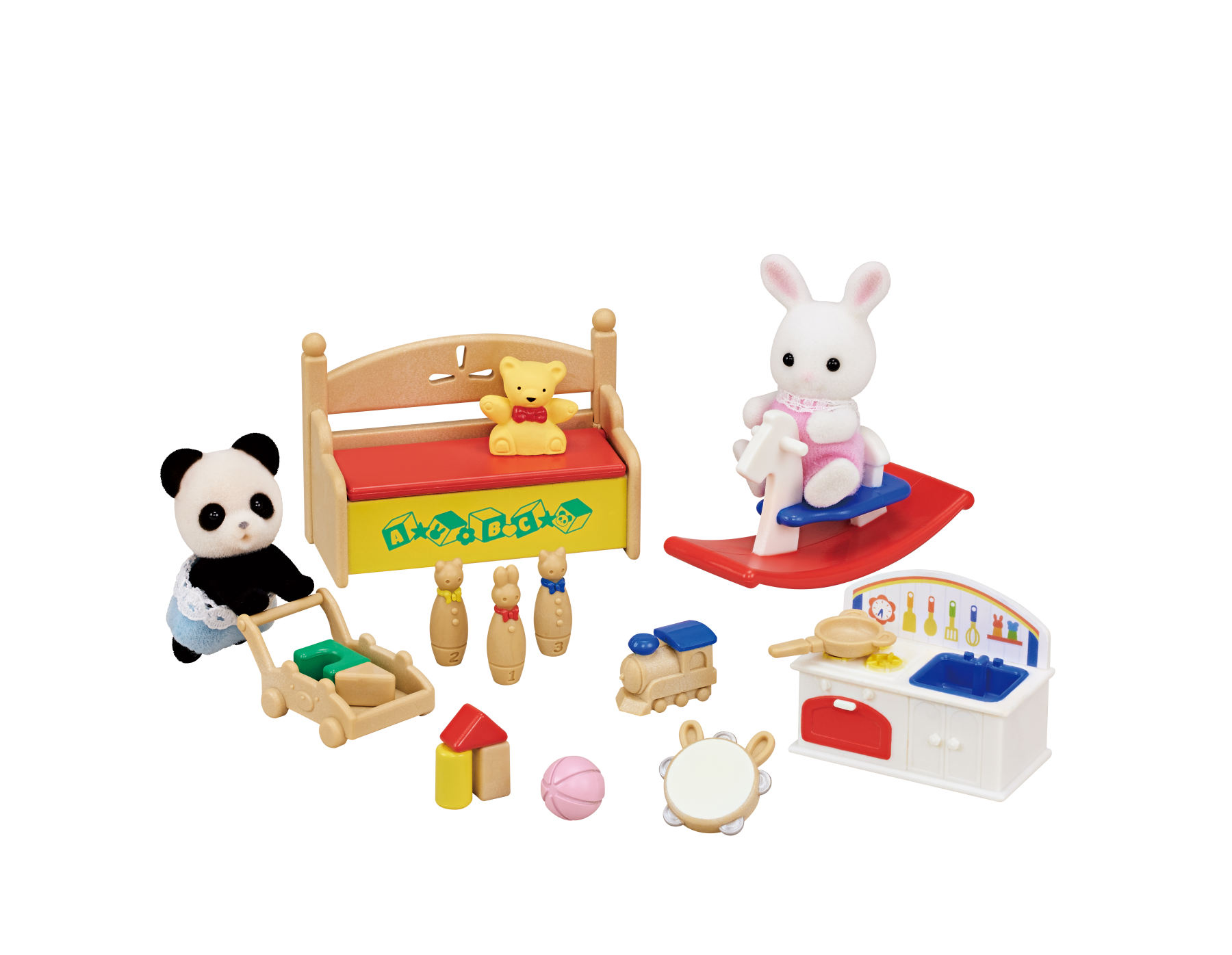 Sylvanian families - personaggi collezionabili -scatola dei giochi per bebè – bebè coniglio neve e bebè panda - SYLVANIAN FAMILIES