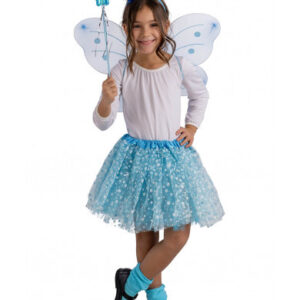 Set farfallina disponibile in diversi colori (gonna, ali l.cm50x40 cerchietto, bacchetta) in busta con gancio - 