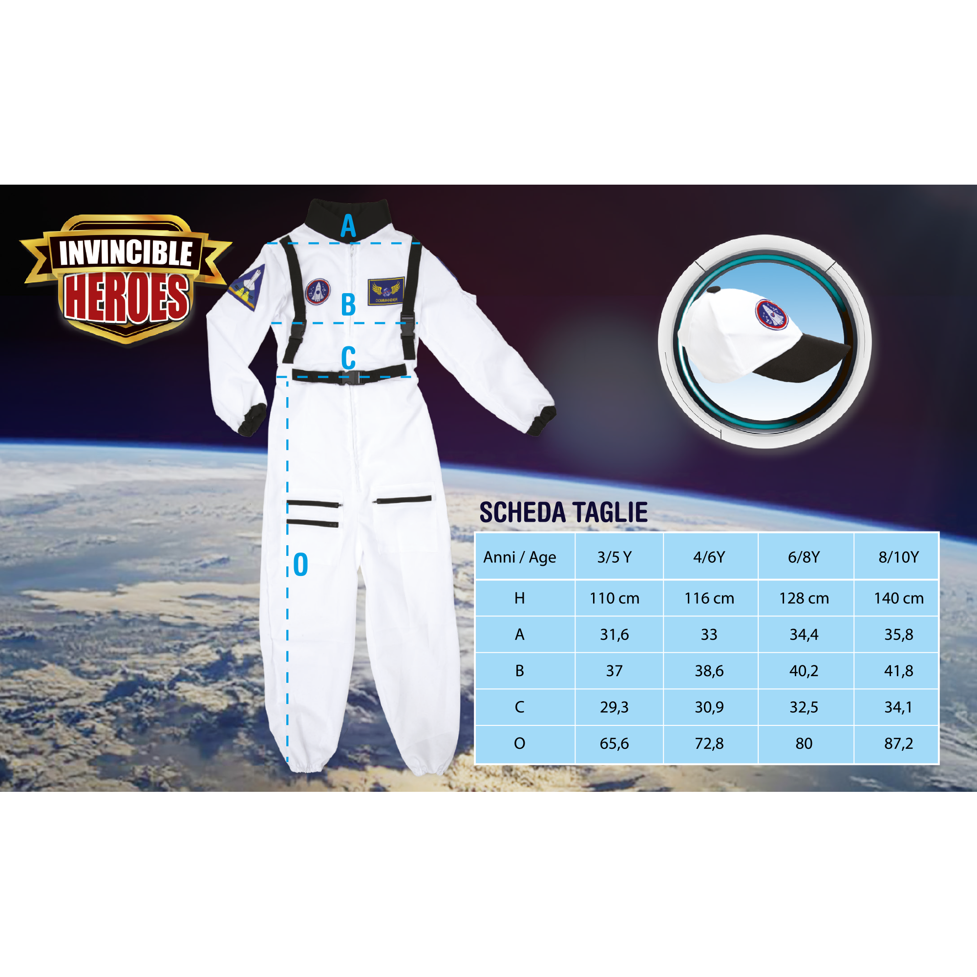 Costume astronauta disponibile in diverse taglie - INVINCIBLE HEROES