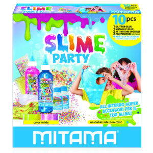 Glitter glue slime party mitama 10 pz.,2 glue+2 attivatori+ 6 accessori - 