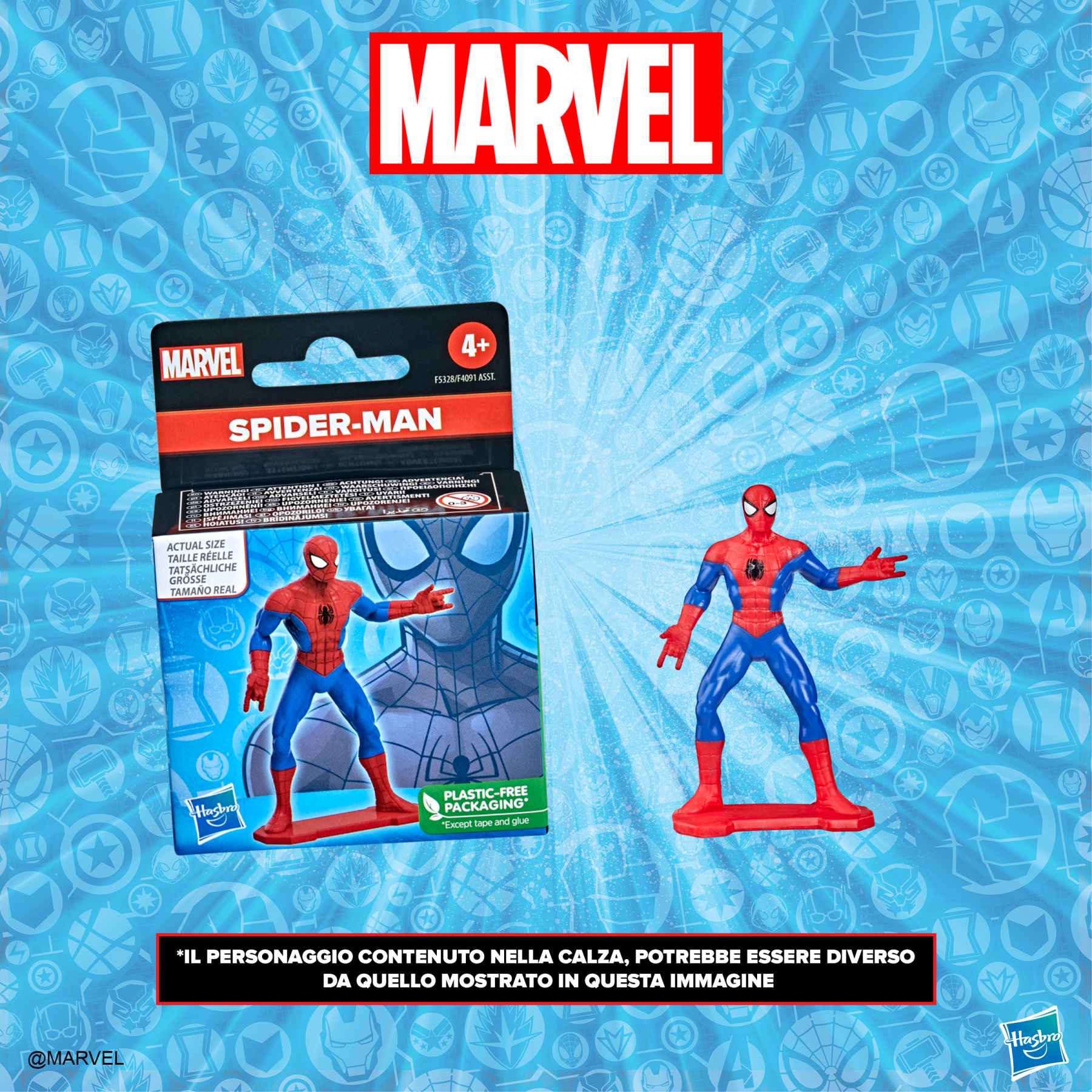 Hasbro marvel, calza della befana marvel 2024, giocattoli di supereroi - MARVEL