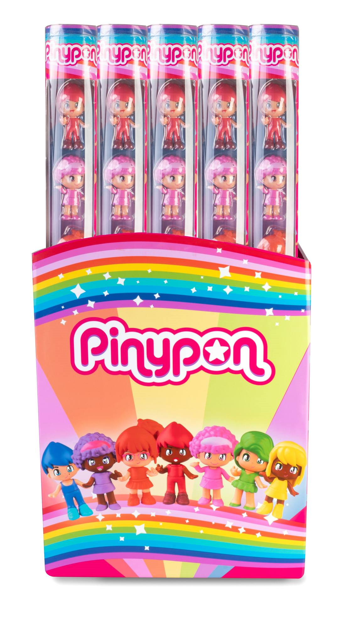 Pinypon rainbow tube, tubo con 7 personaggi pinypon colori arcobaleno; - PINYPON