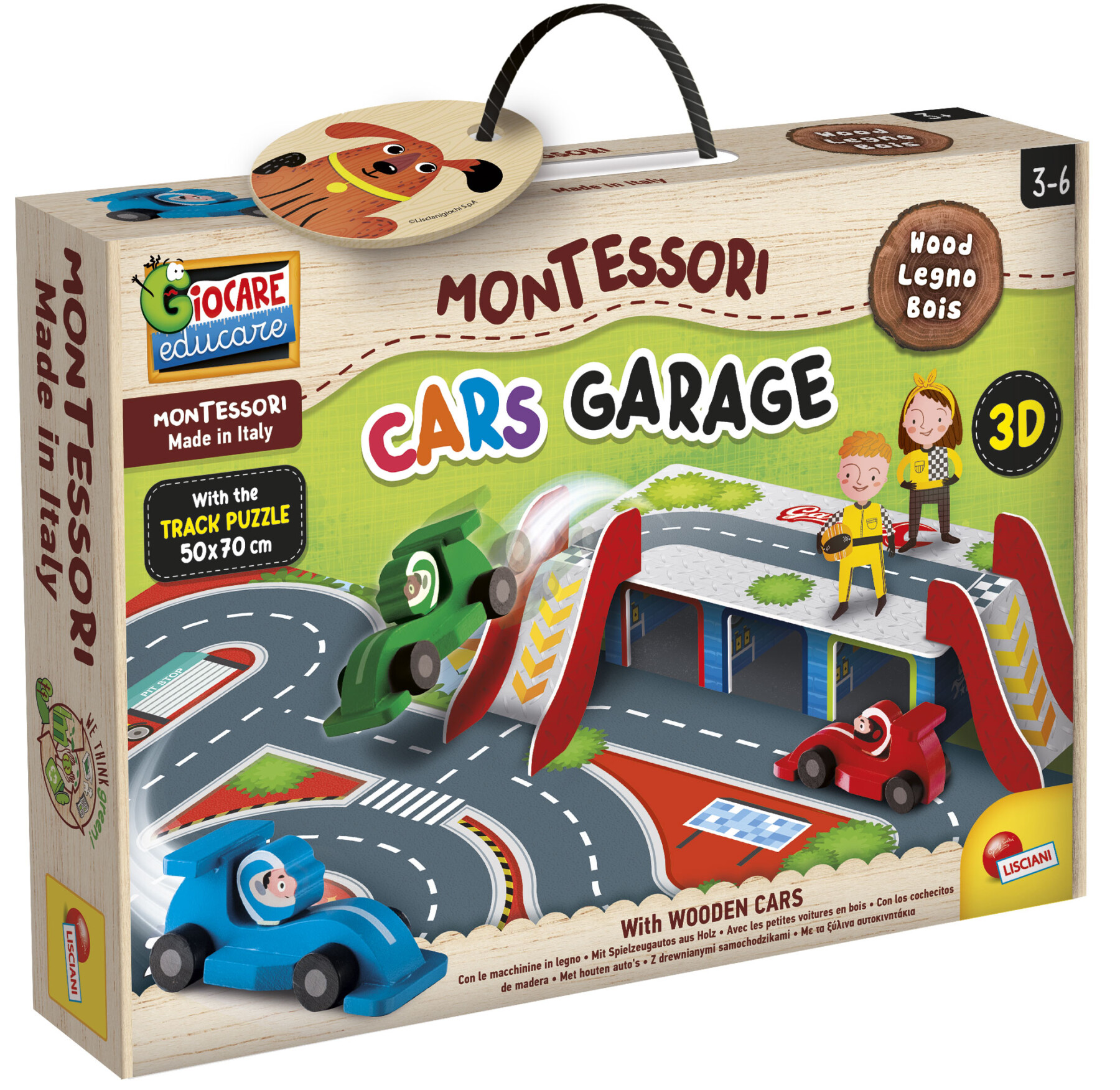 Montessori wood cars garage - 