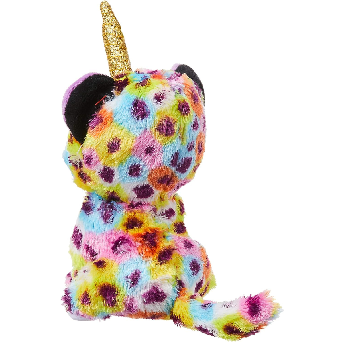 Ty - peluche - beanie boos - leopardo unicorno - giselle - colori arcobaleno - occhioni e orecchie viola glitter - il morbido peluche con gli occhi grandi scintillanti - 15 cm - 36284 - TY